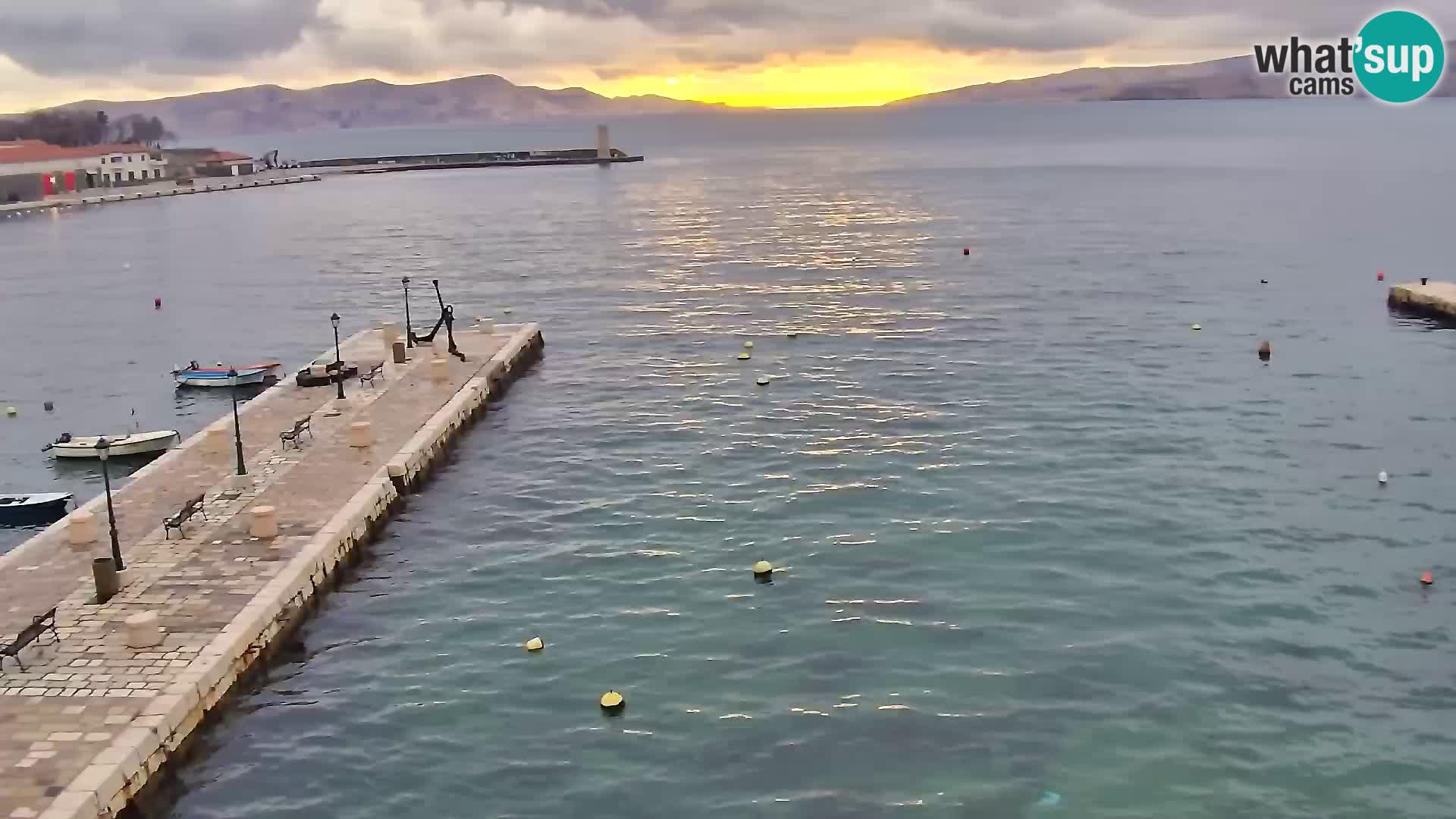 Webcam Senj – Panoramablick auf die Riva Senj