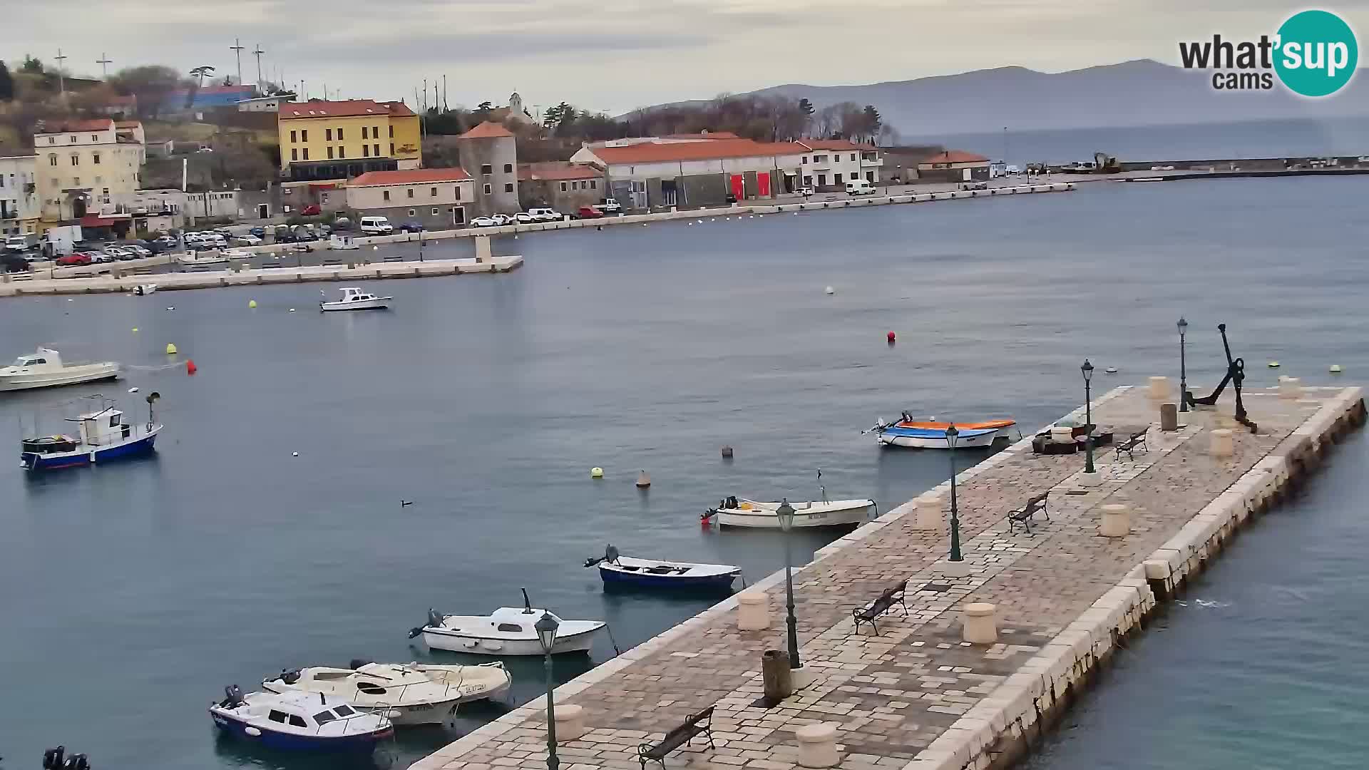 Livecam Senj – Vue panoramique de Senj riva