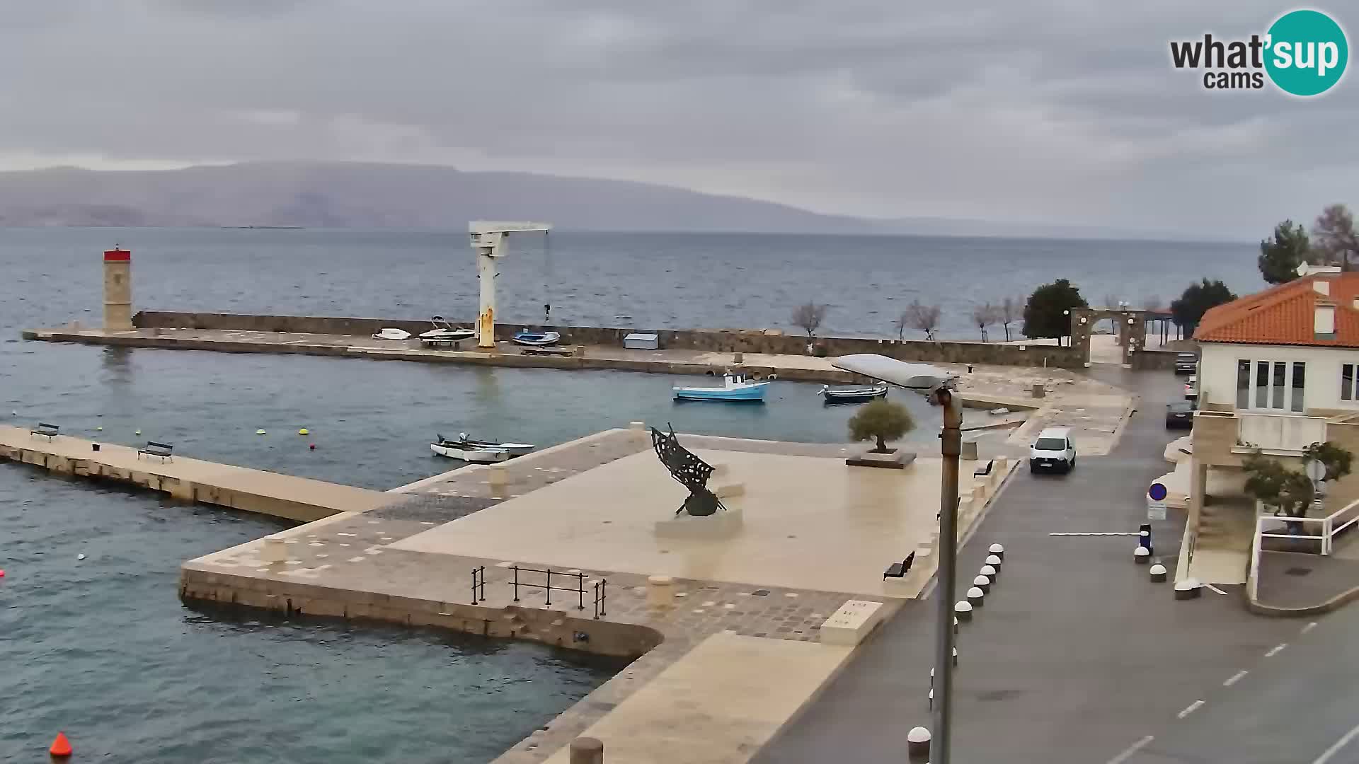 Livecam Senj – Vue panoramique de Senj riva