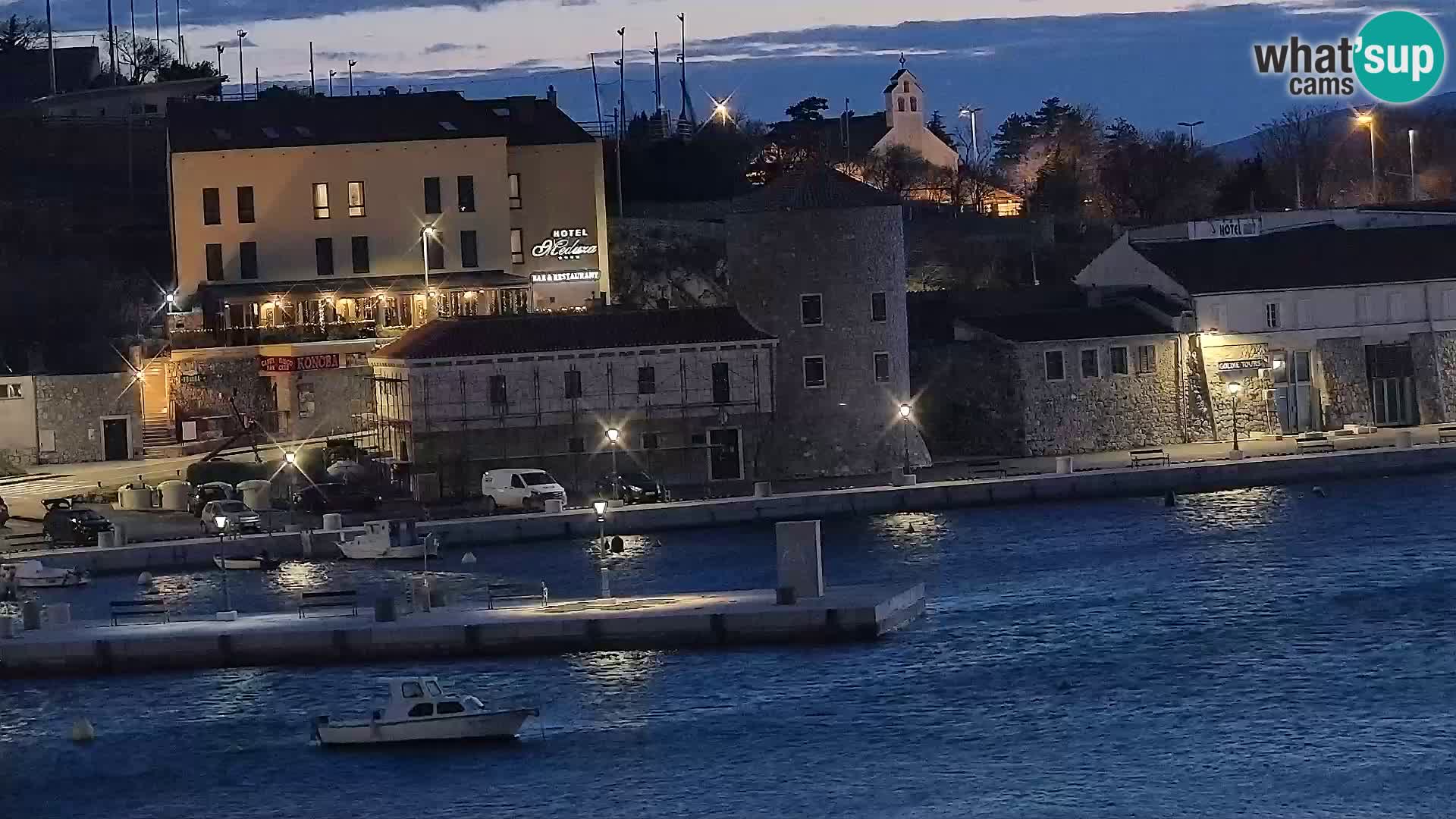 Livecam Senj – Vue panoramique de Senj riva