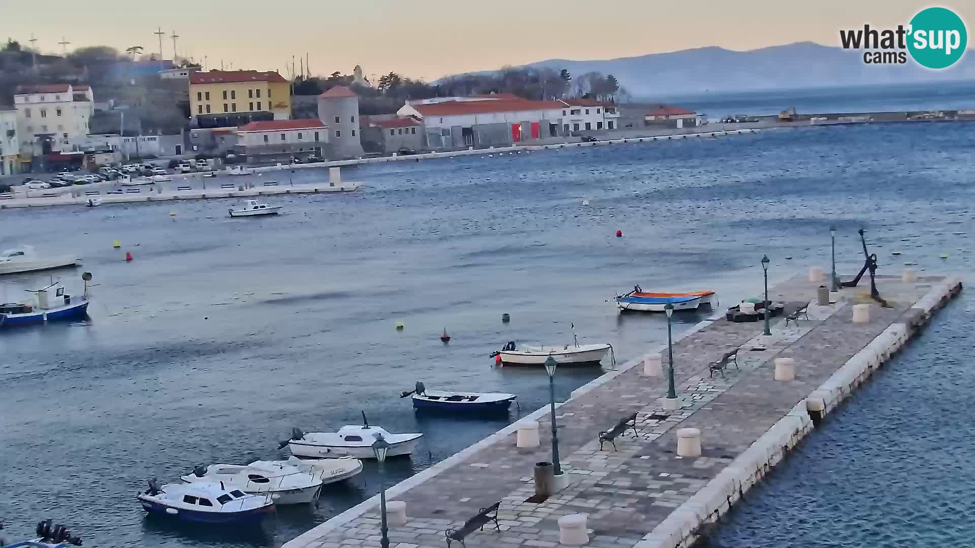 Webcam Senj – Panoramablick auf die Riva Senj