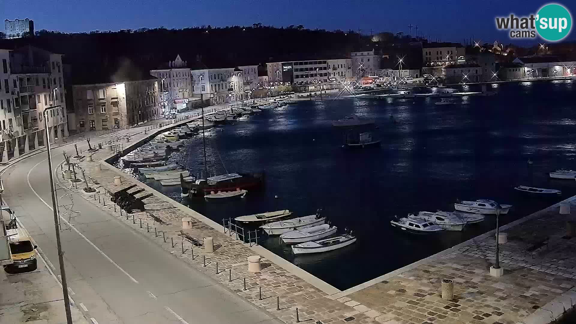 Livecam Senj – Vue panoramique de Senj riva