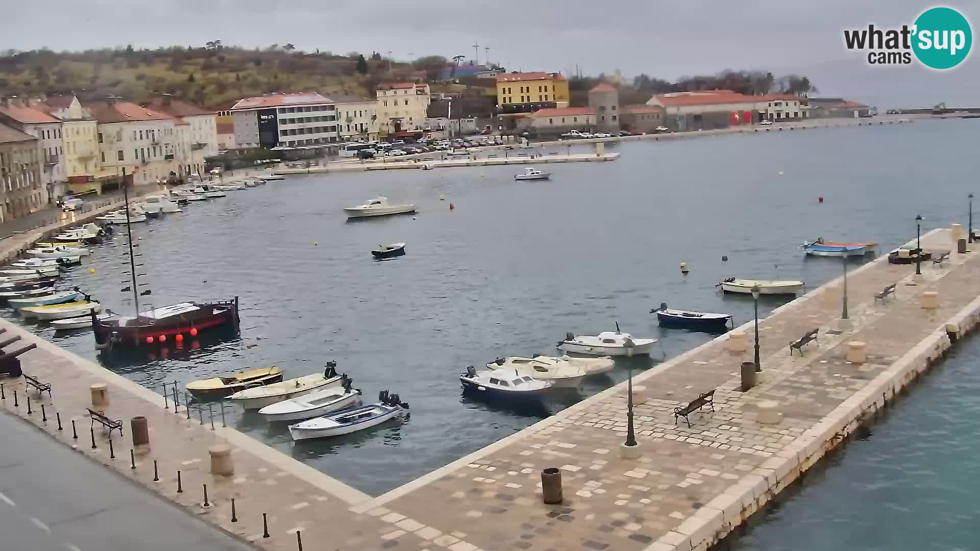 Livecam Senj – Vue panoramique de Senj riva