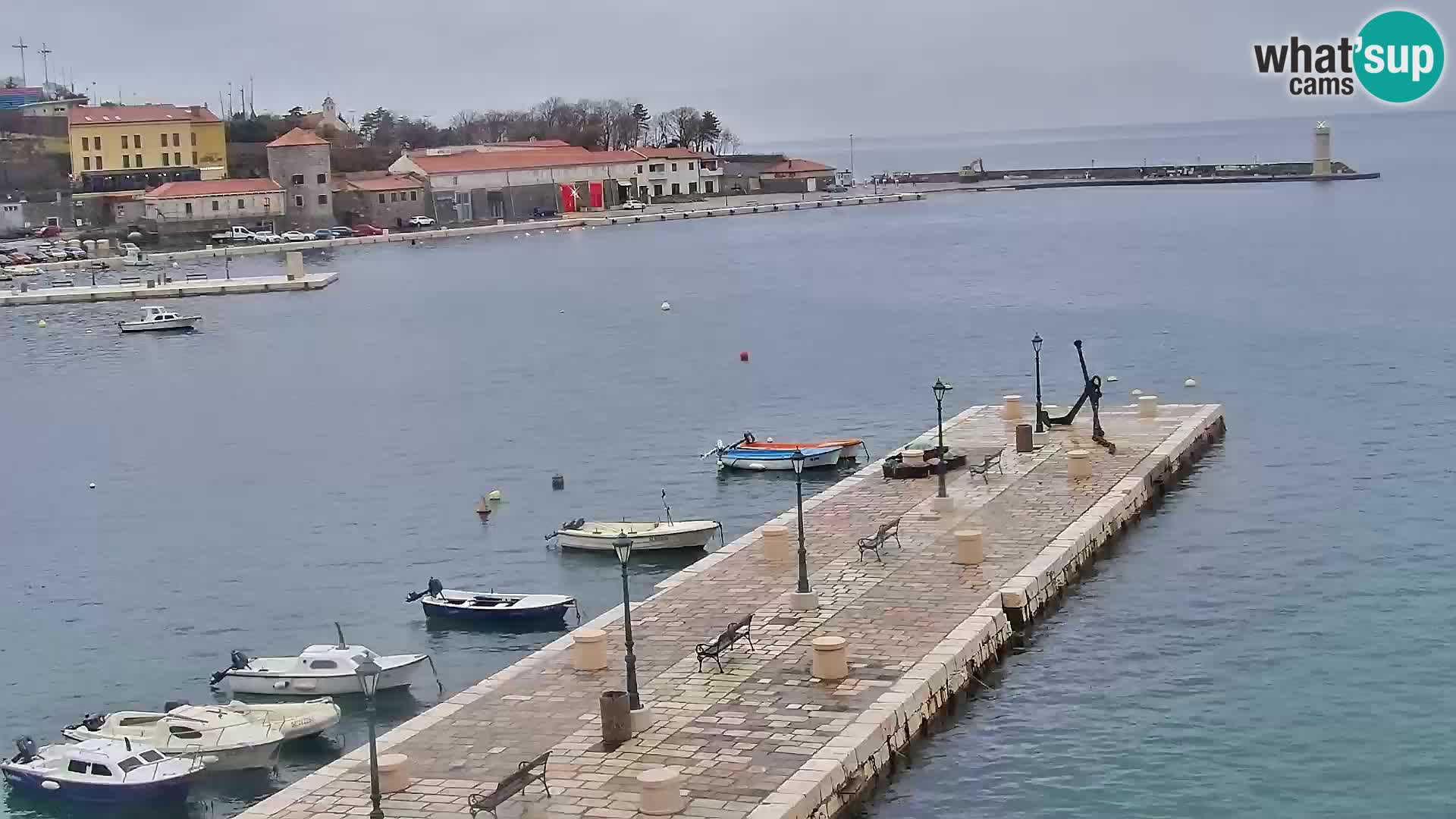 Webcam Senj – Panoramablick auf die Riva Senj