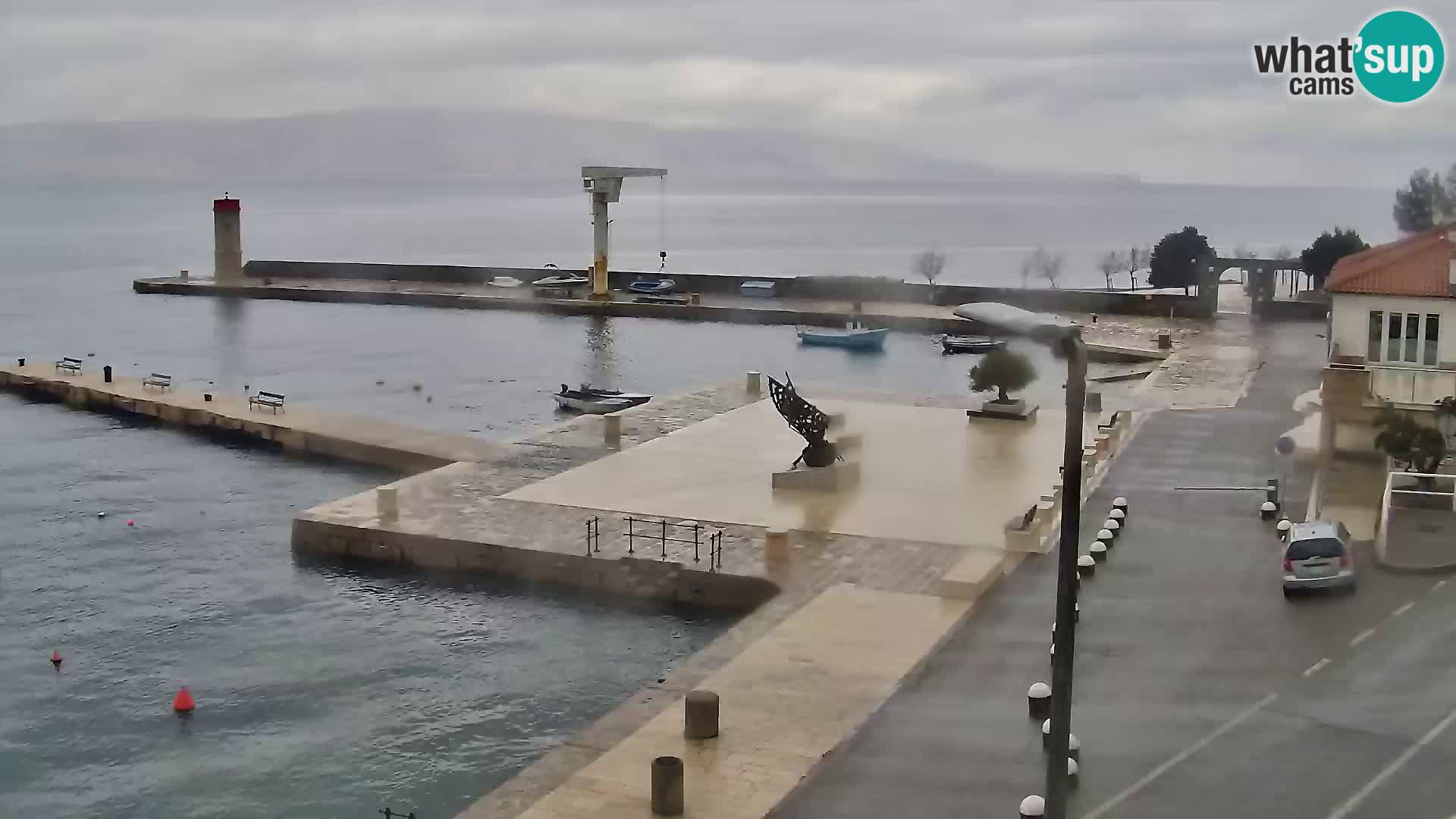 Livecam Senj – Vue panoramique de Senj riva