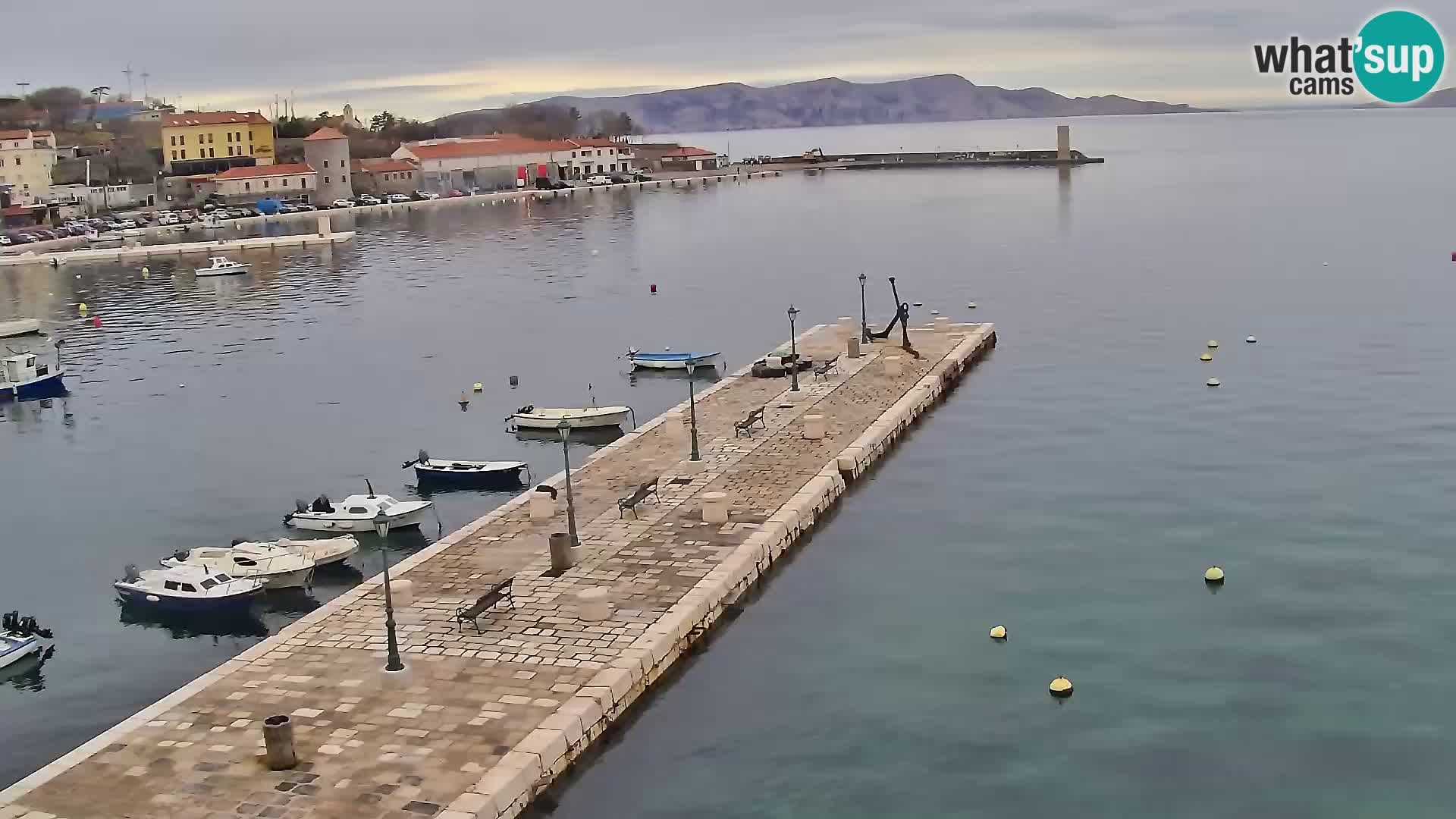 Webcam Senj – Panoramablick auf die Riva Senj