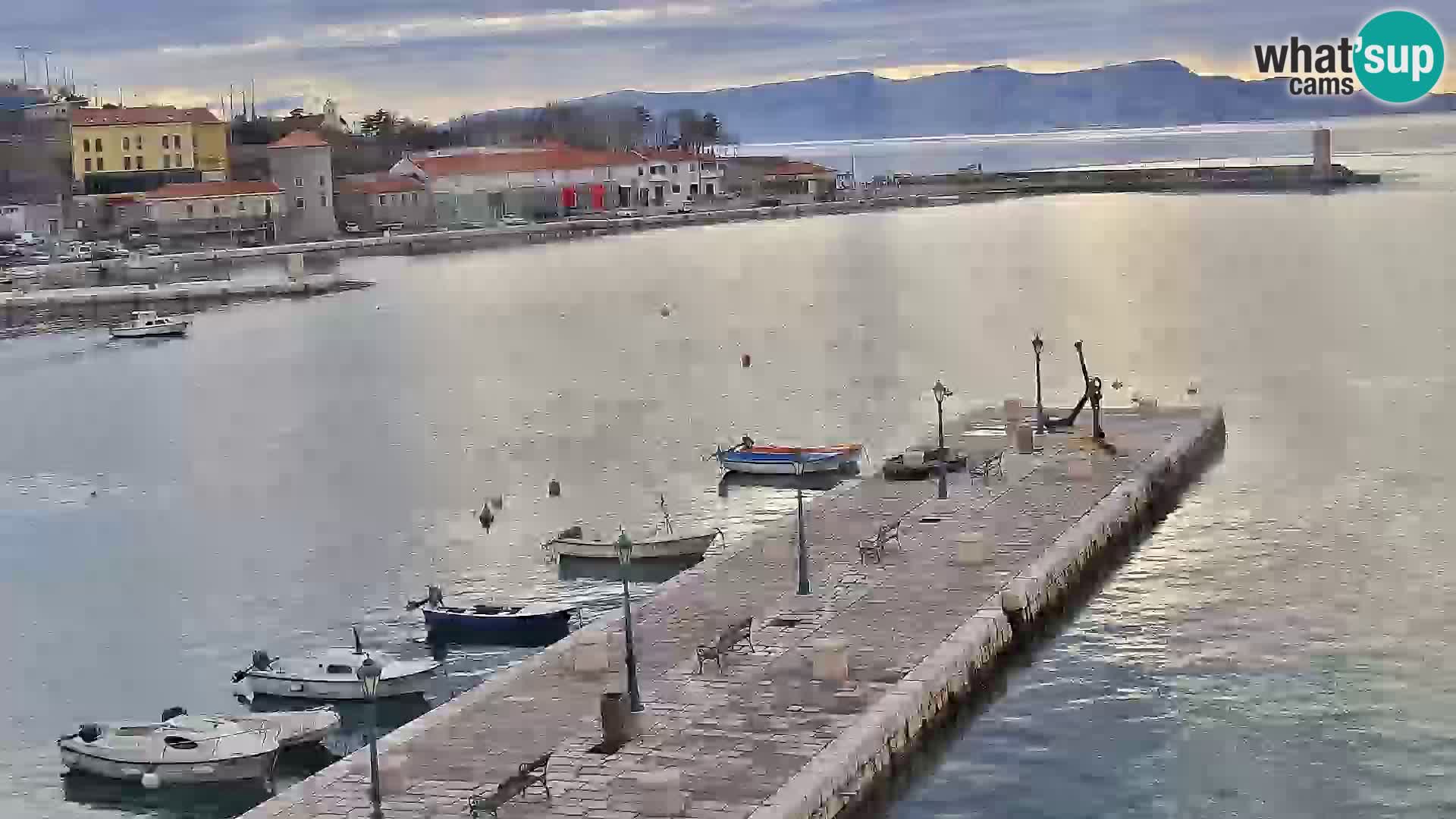 Livecam Senj – Vue panoramique de Senj riva