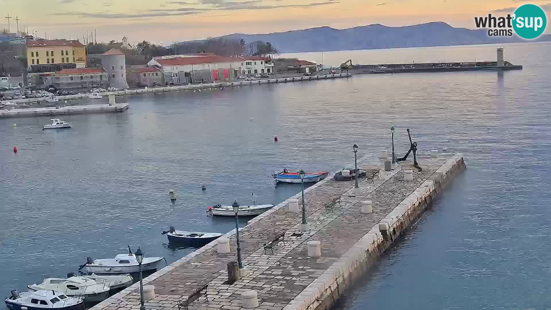Livecam Senj – Vue panoramique de Senj riva