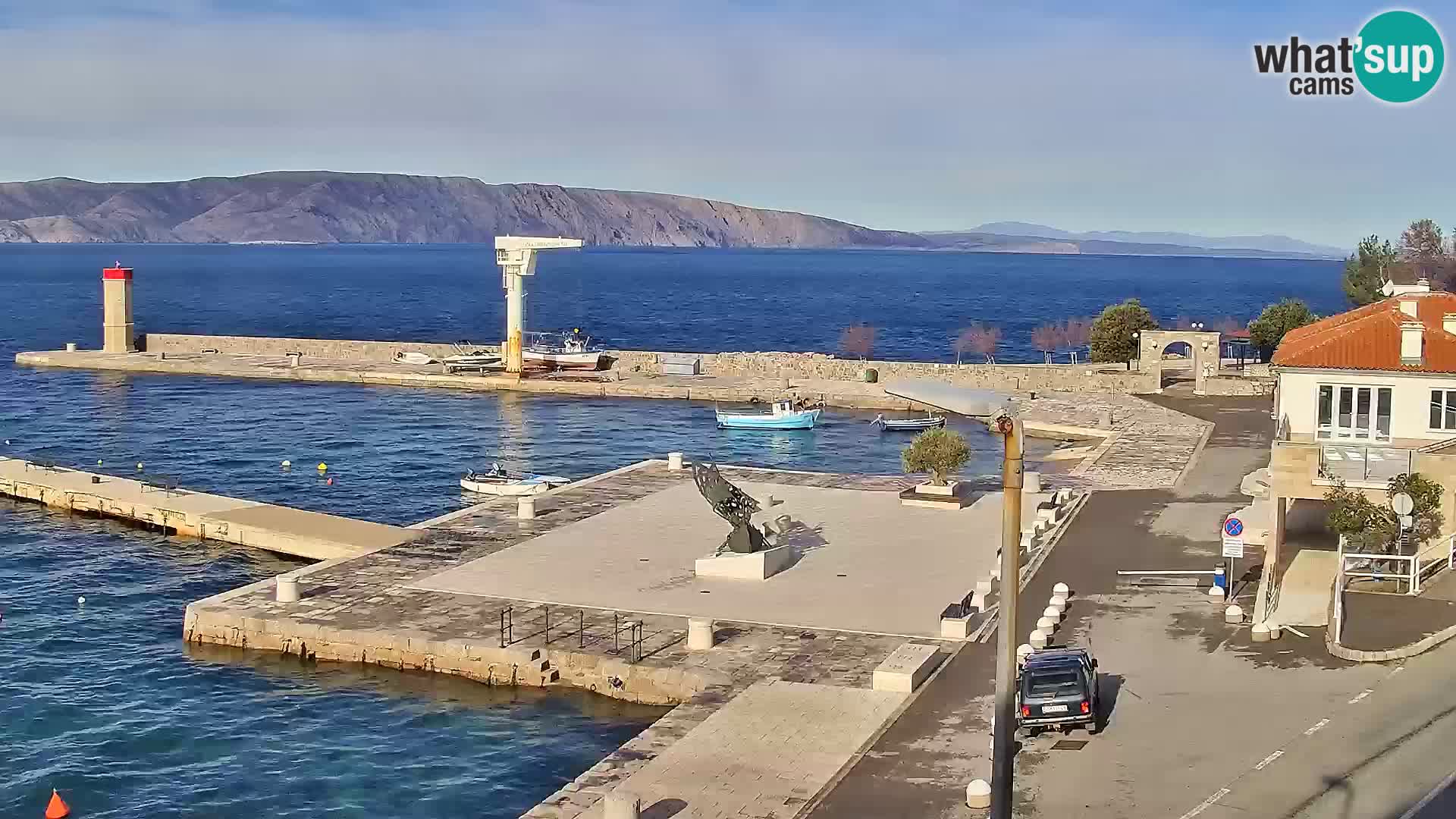 Webcam Senj – Panoramablick auf die Riva Senj