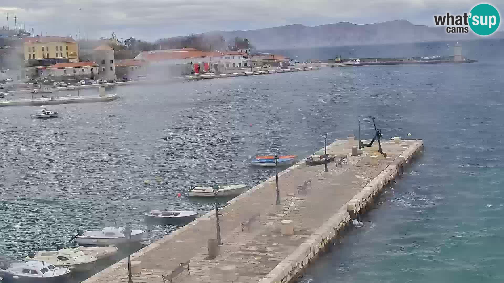 Webcam Senj – Panoramablick auf die Riva Senj