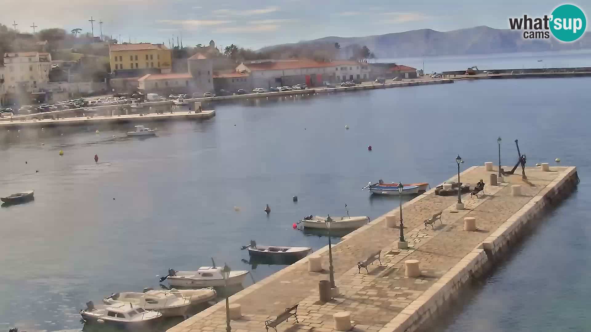 Webcam Senj – Panoramablick auf die Riva Senj