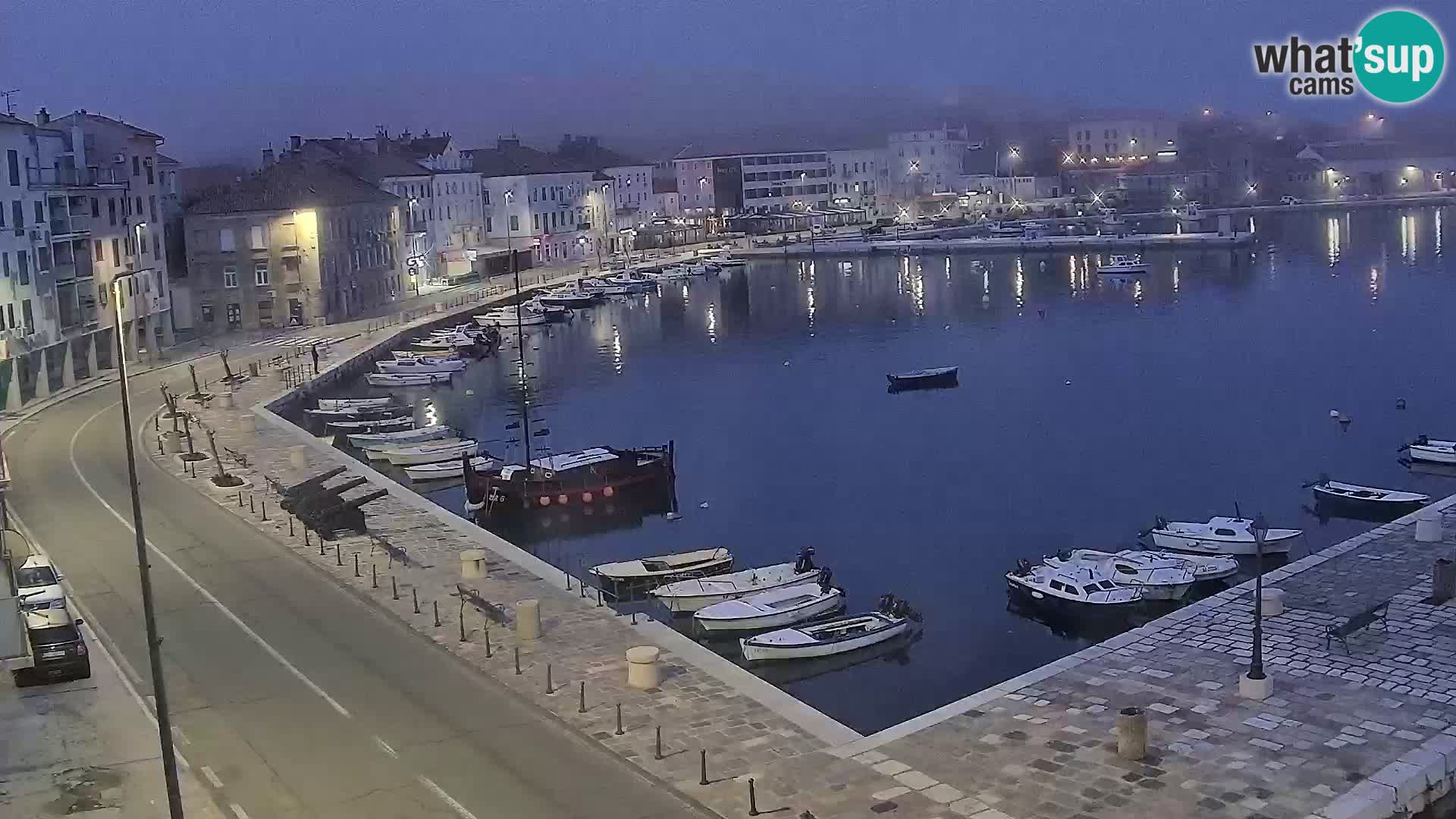 Livecam Senj – Vue panoramique de Senj riva