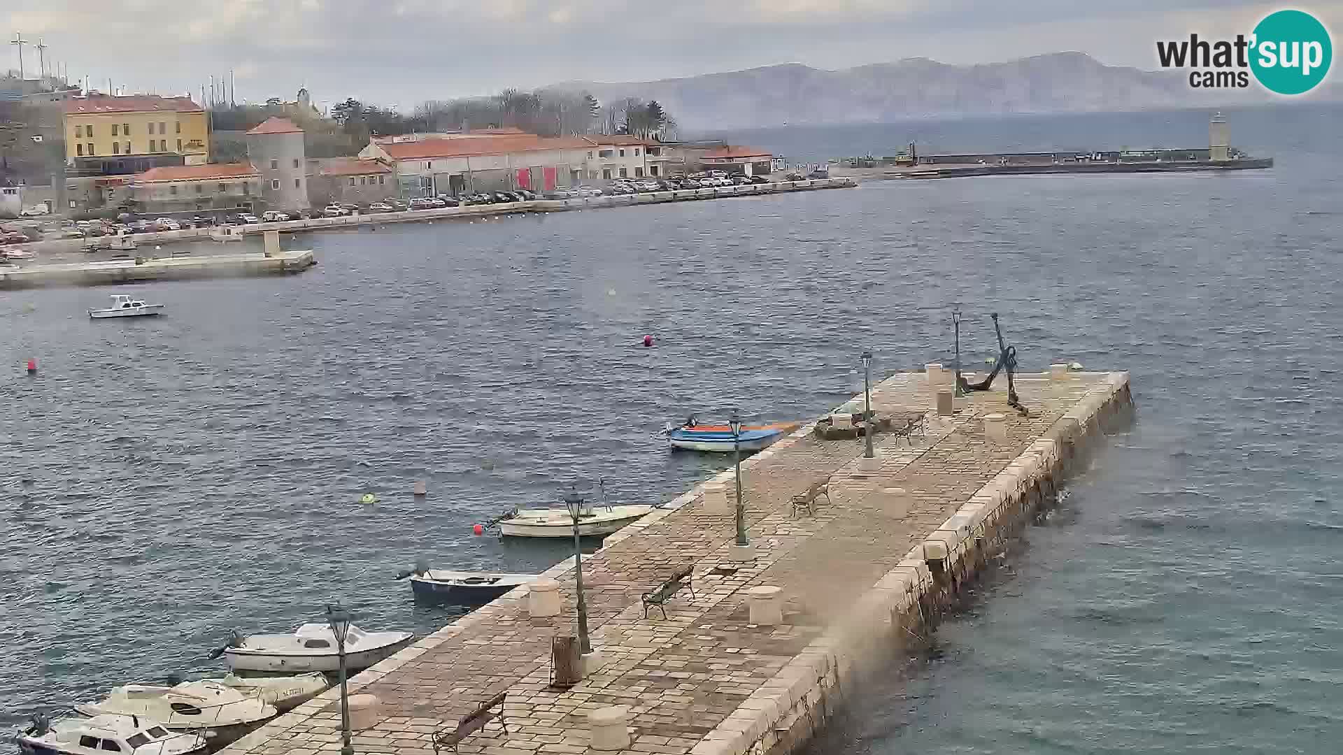 Webcam Senj – Panoramablick auf die Riva Senj