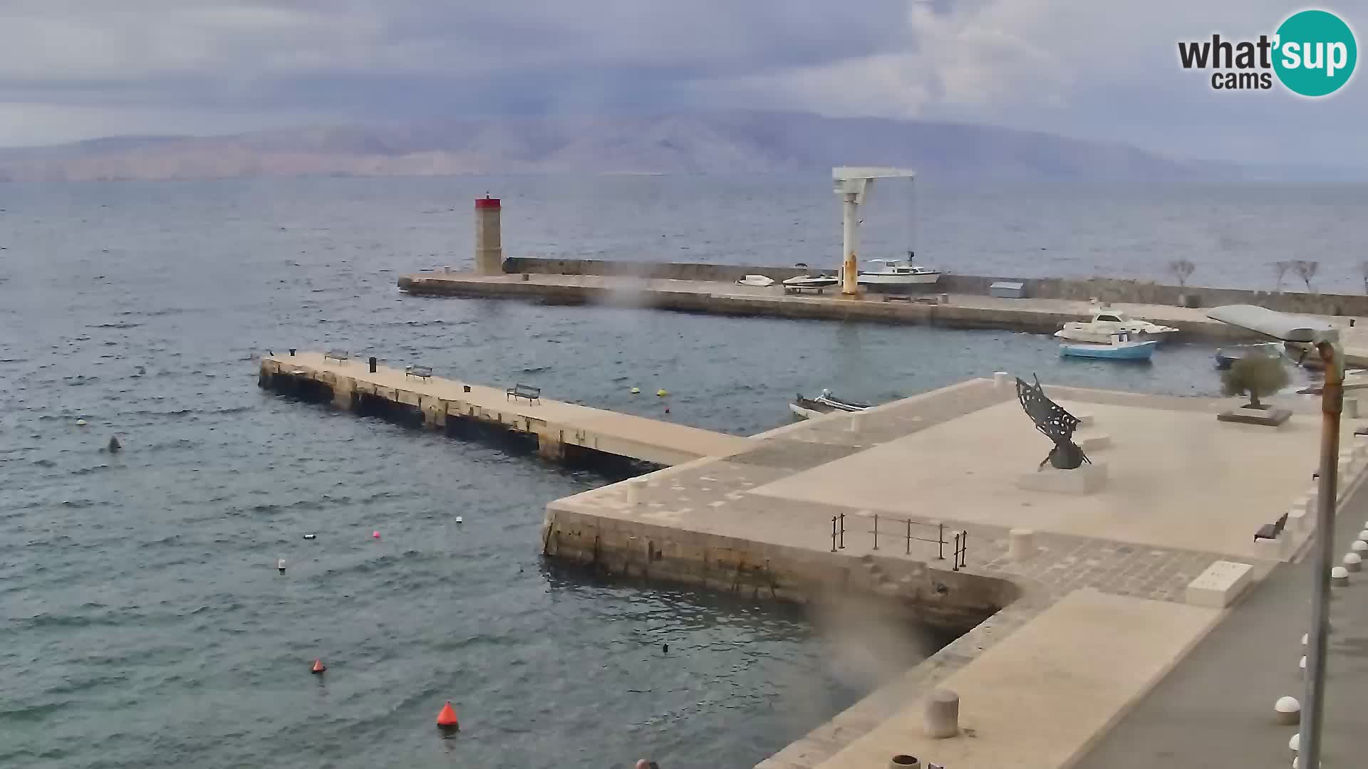 Webcam Senj – Panoramablick auf die Riva Senj