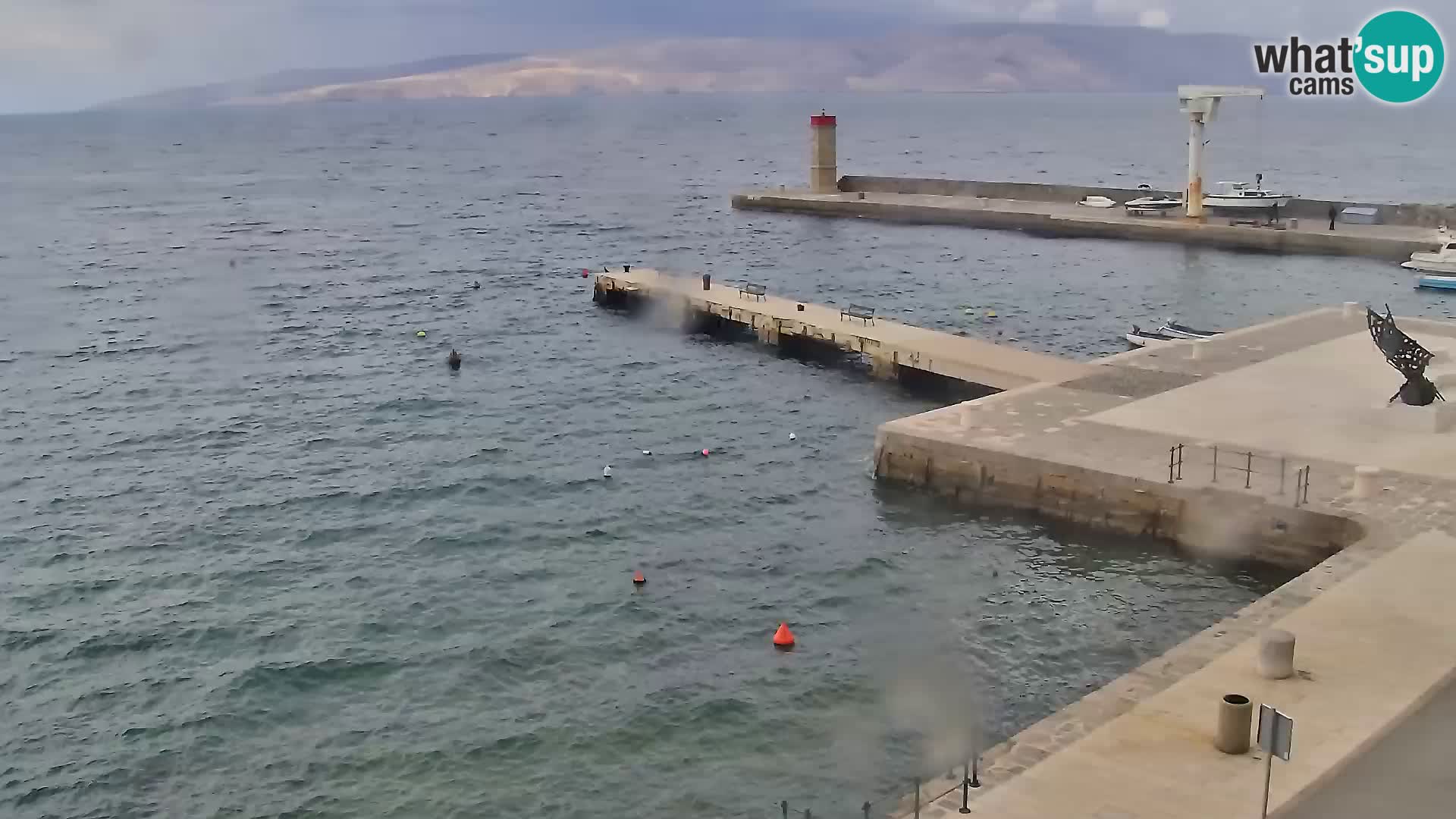 Webcam Senj – Panoramablick auf die Riva Senj