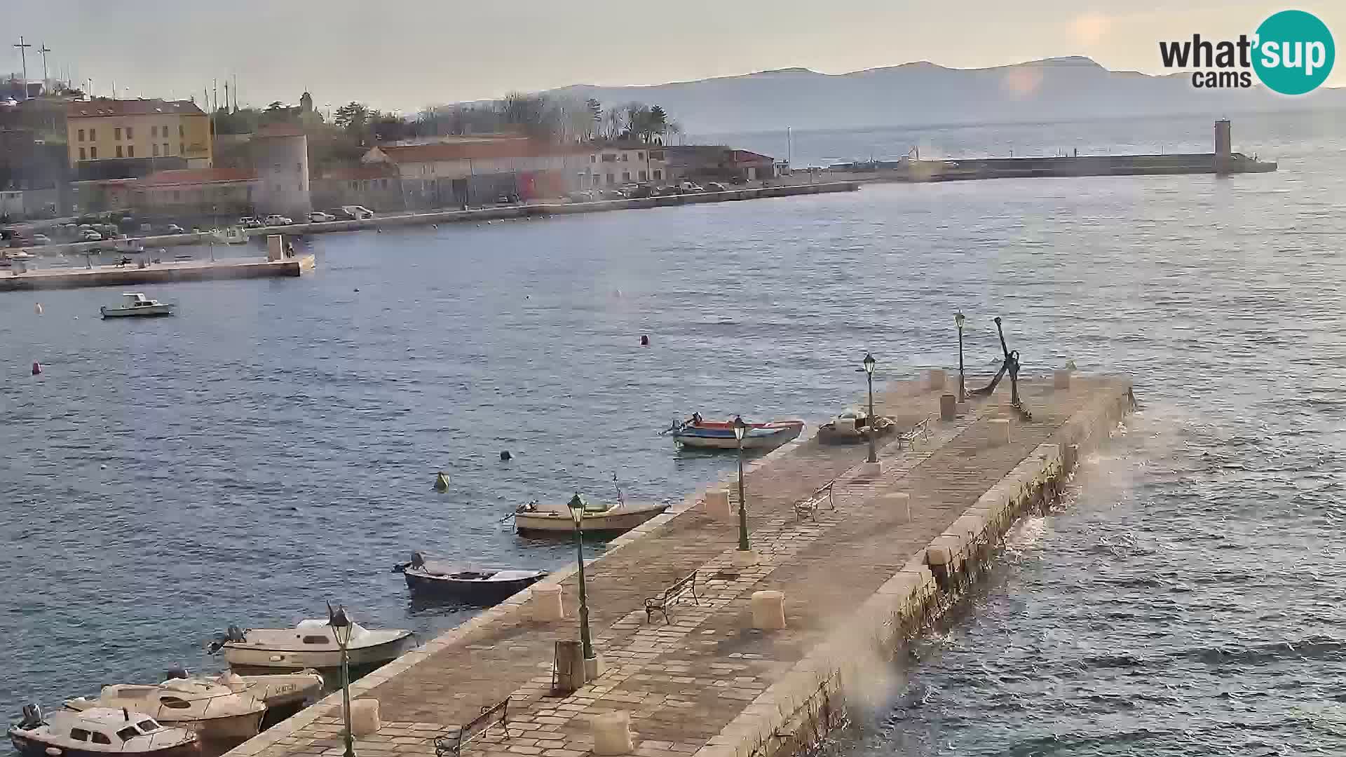 Livecam Senj – Vue panoramique de Senj riva