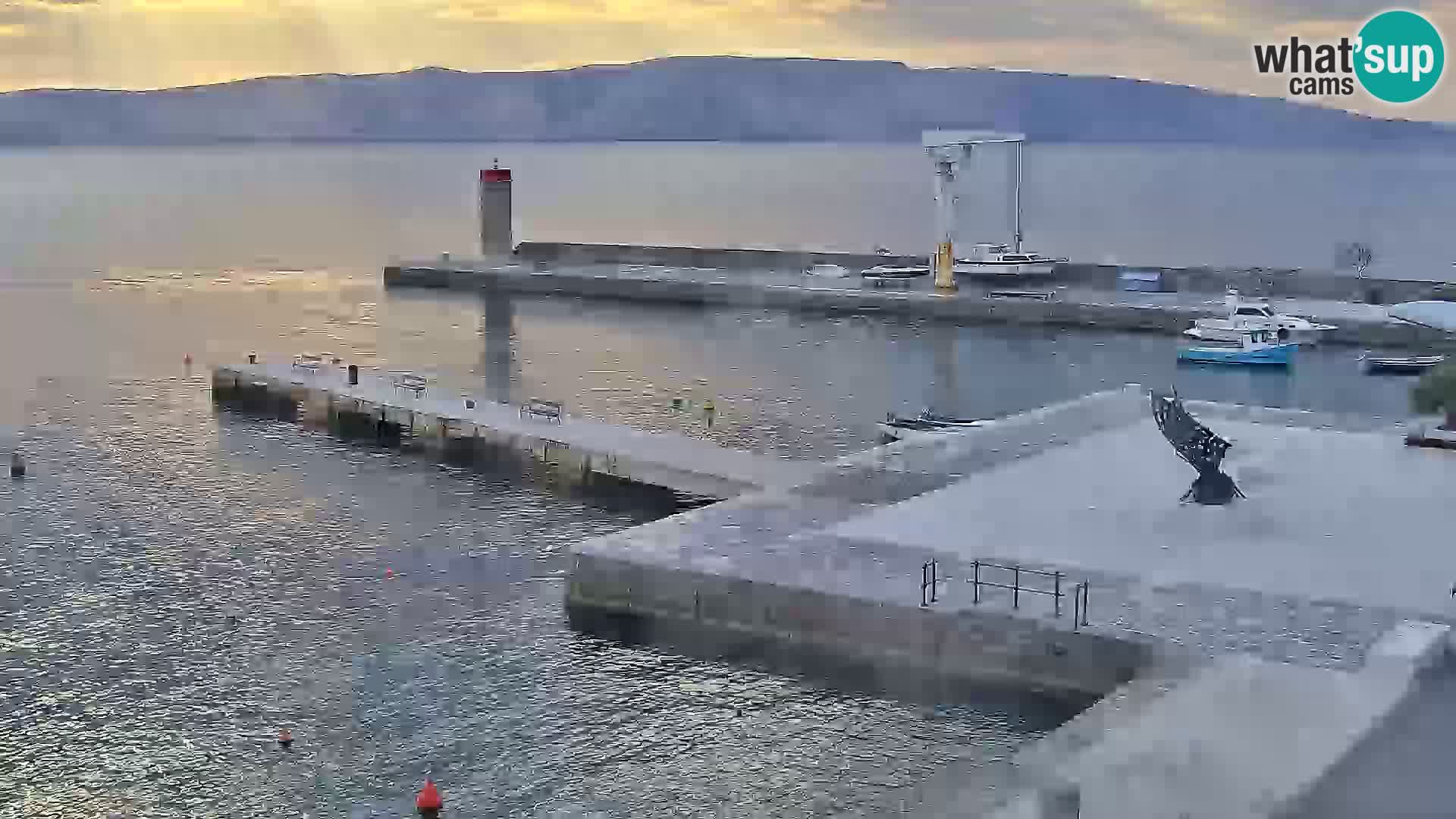 Webcam Senj – Panoramablick auf die Riva Senj