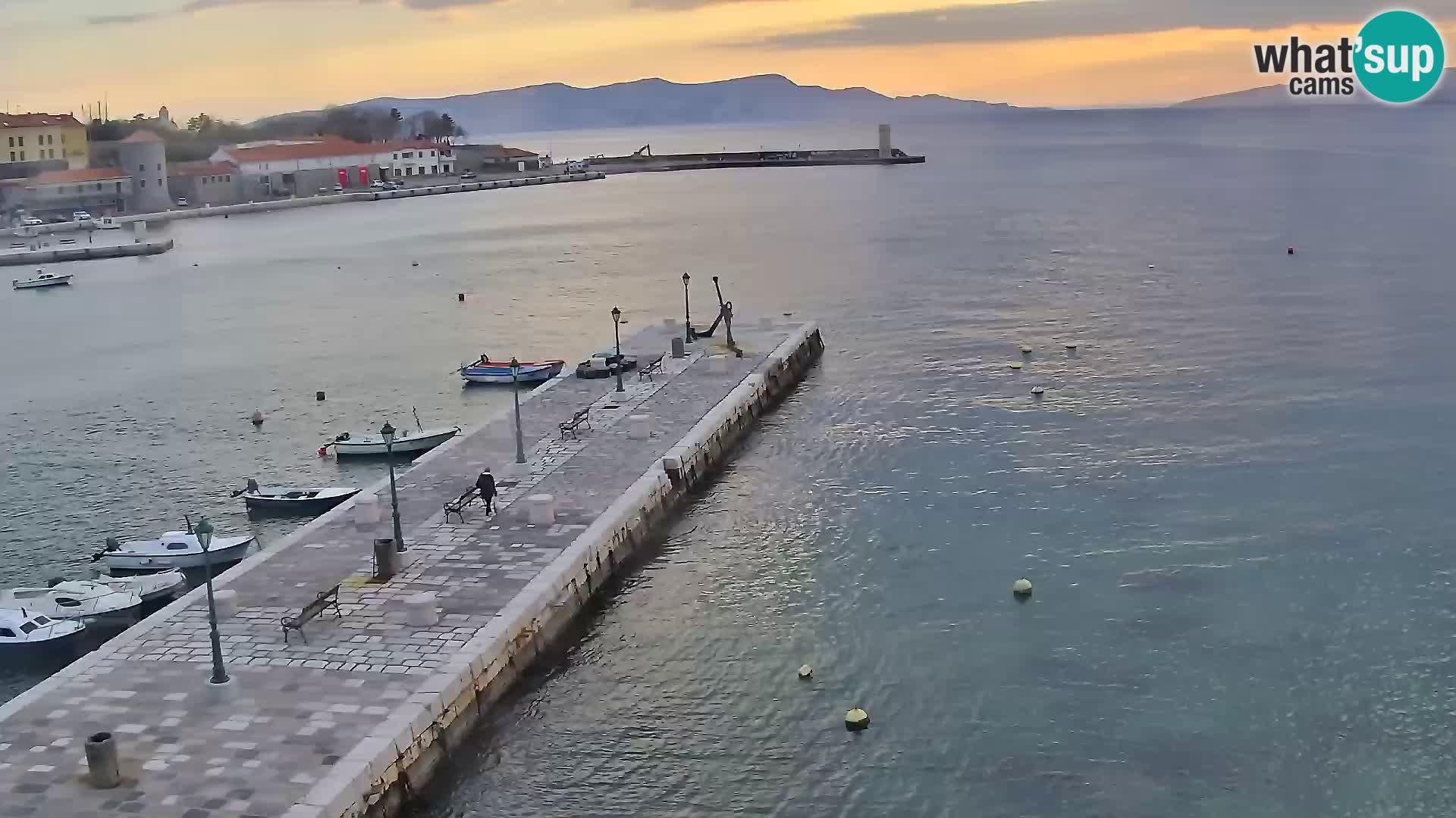 Webcam Senj – Panoramablick auf die Riva Senj