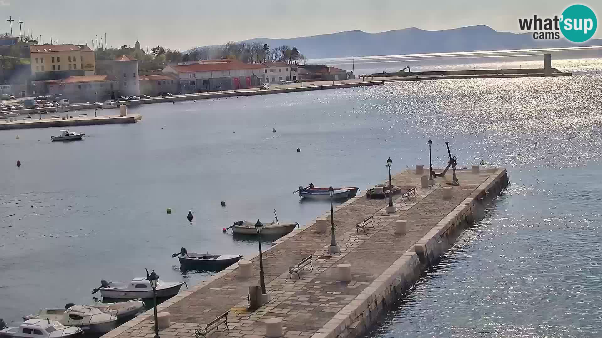 Livecam Senj – Vue panoramique de Senj riva