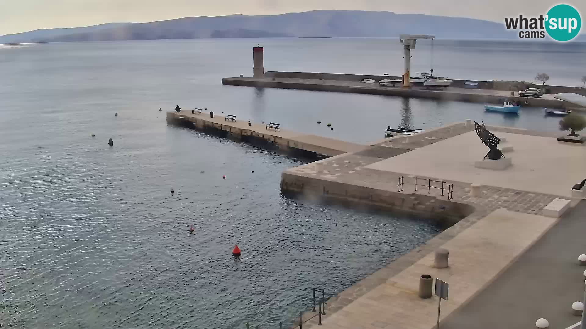 Webcam Senj – Panoramablick auf die Riva Senj