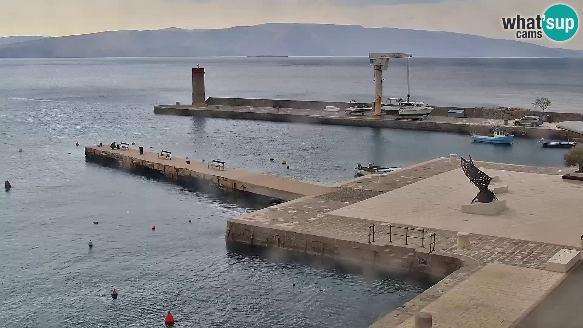 Webcam Senj – Panoramablick auf die Riva Senj