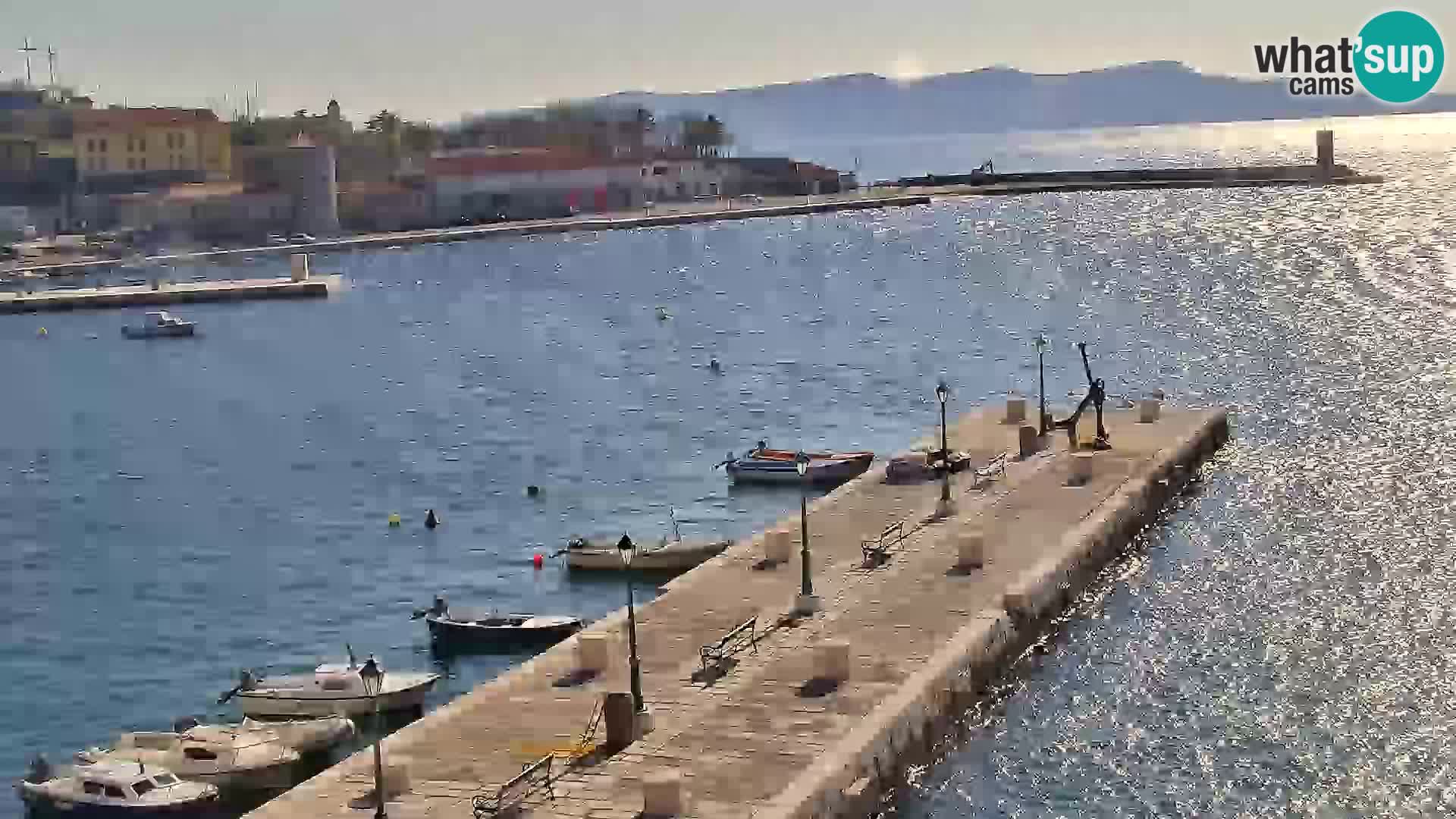 Webcam Senj – Panoramablick auf die Riva Senj