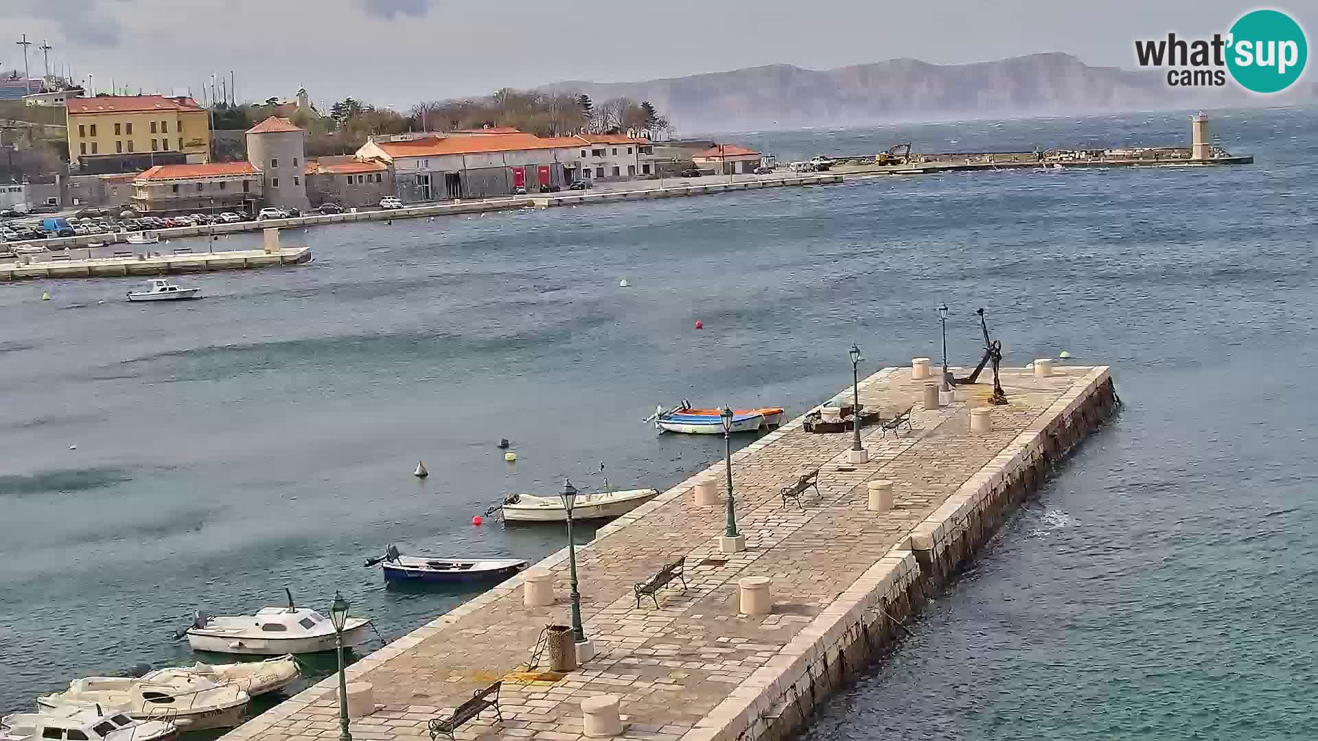 Livecam Senj – Vue panoramique de Senj riva