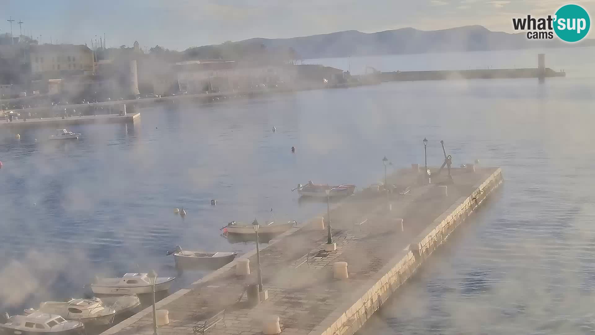 Livecam Senj – Vue panoramique de Senj riva