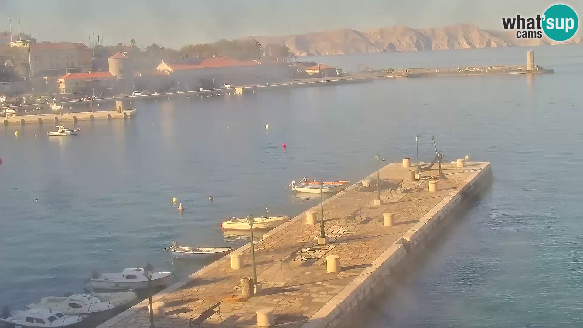 Webcam Senj – Panoramablick auf die Riva Senj