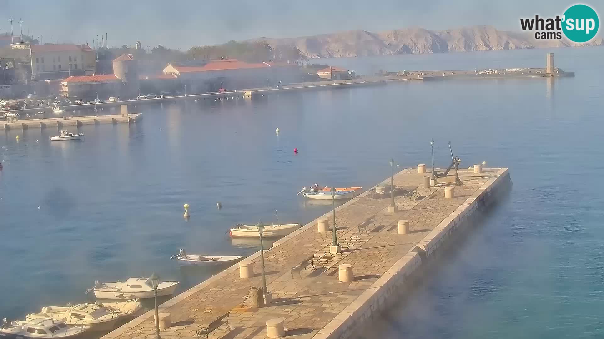 Livecam Senj – Vue panoramique de Senj riva