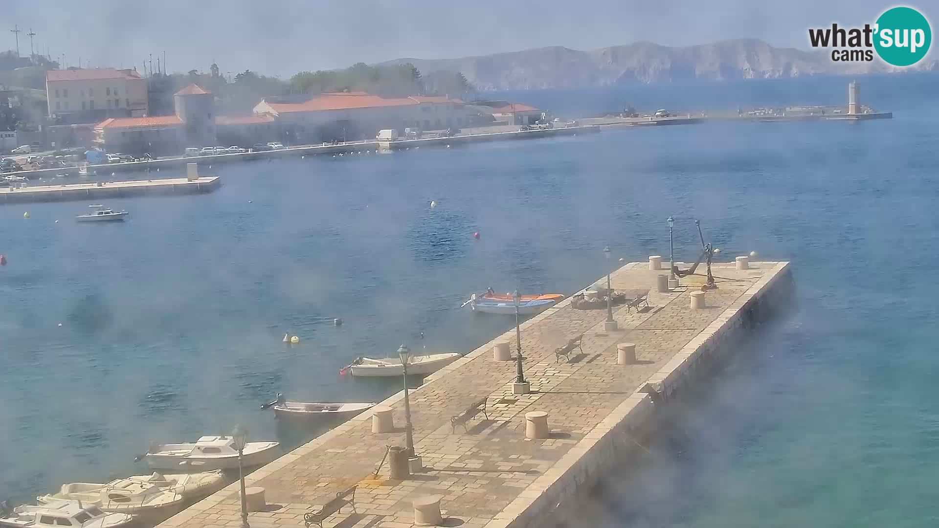 Webcam Senj – Panoramablick auf die Riva Senj