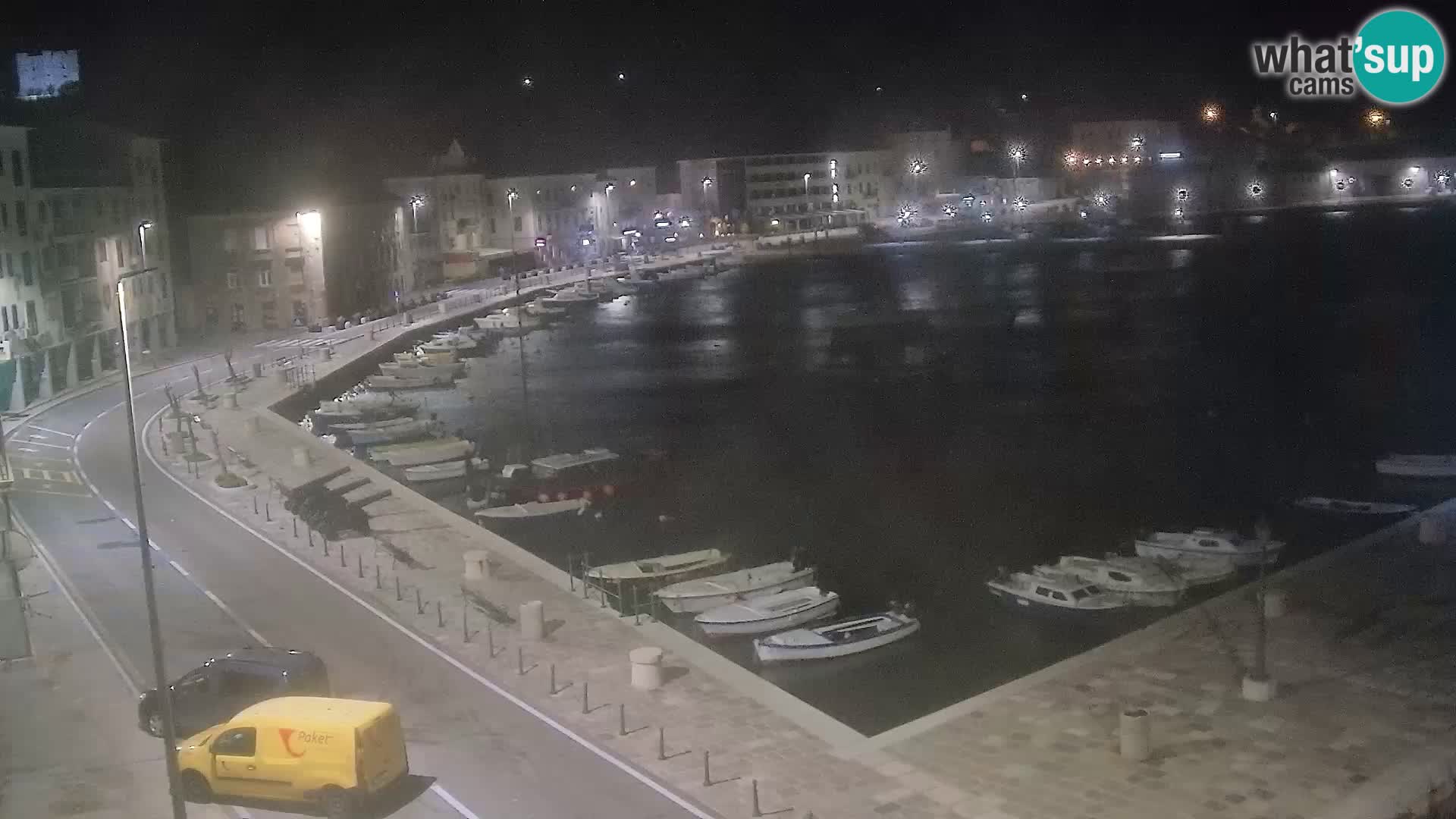 Livecam Senj – Vue panoramique de Senj riva