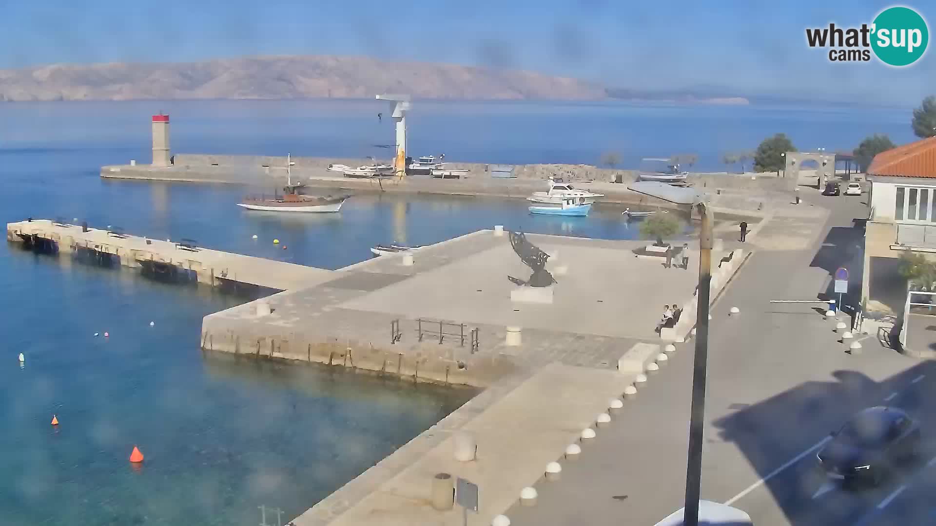 Webcam Senj – Panoramablick auf die Riva Senj
