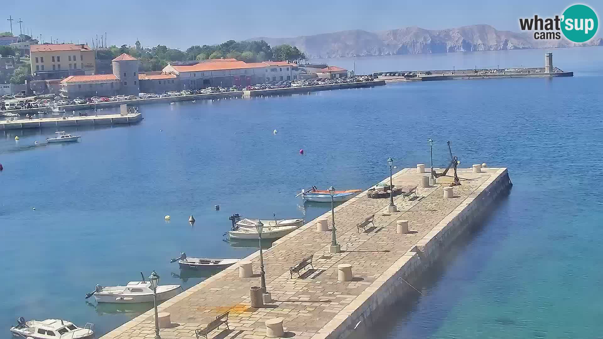 Webcam Senj – Panoramablick auf die Riva Senj