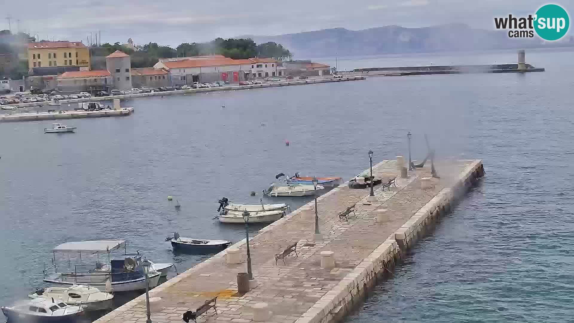 Livecam Senj – Vue panoramique de Senj riva