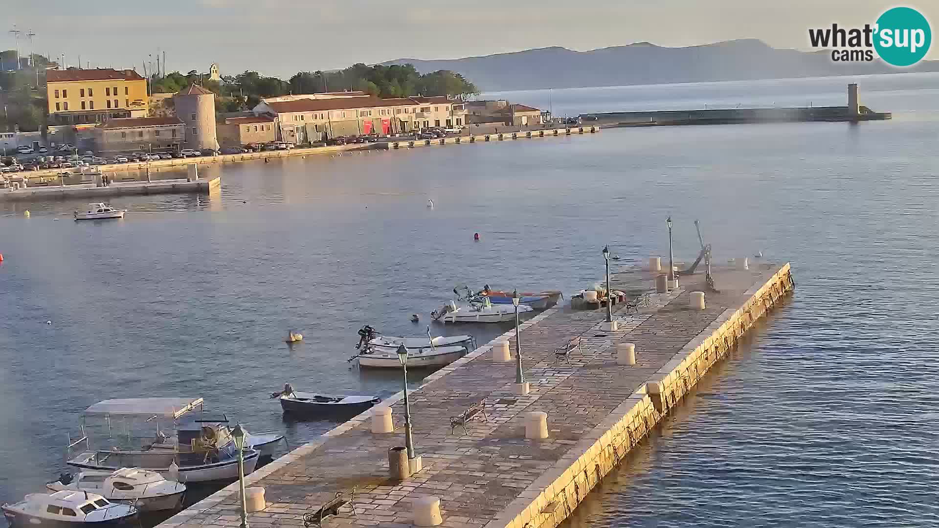 Webcam Senj – Panoramablick auf die Riva Senj