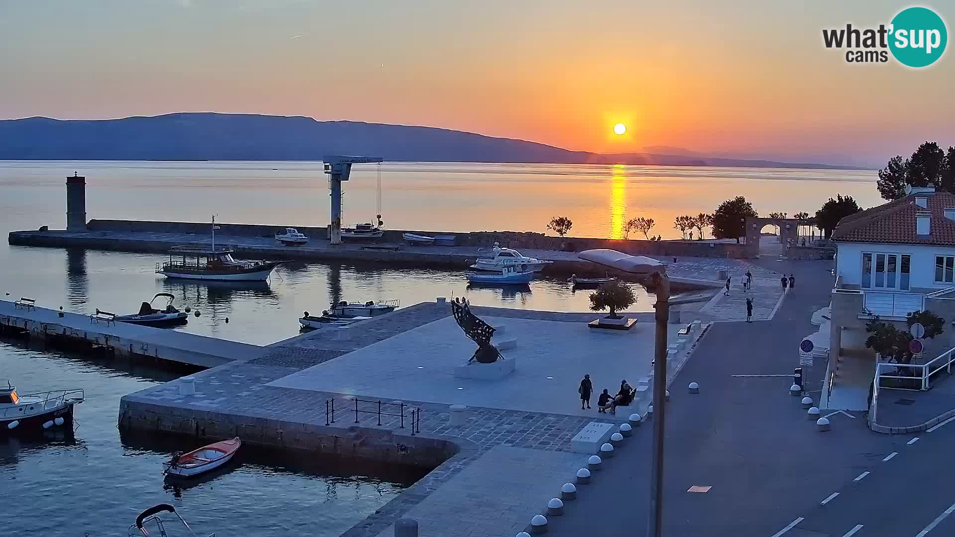 Webcam Senj – Panoramablick auf die Riva Senj