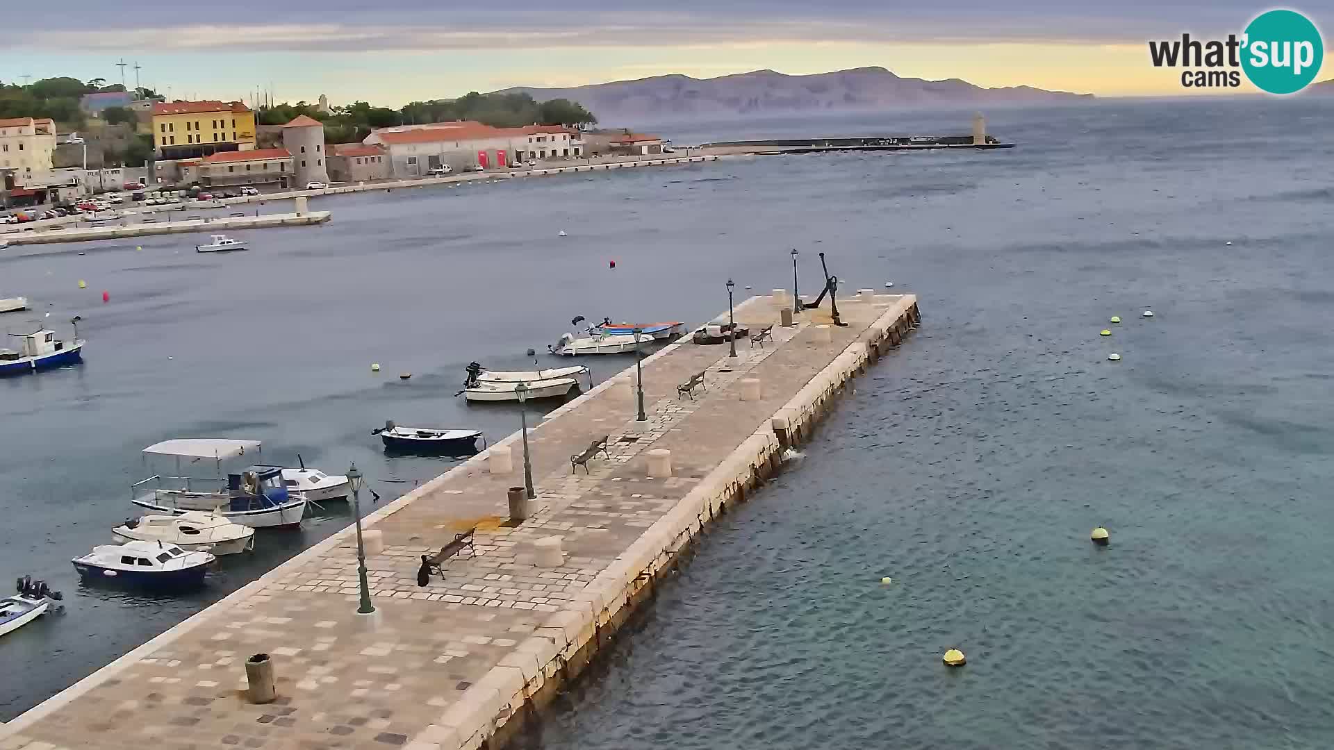 Webcam Senj – Panoramablick auf die Riva Senj