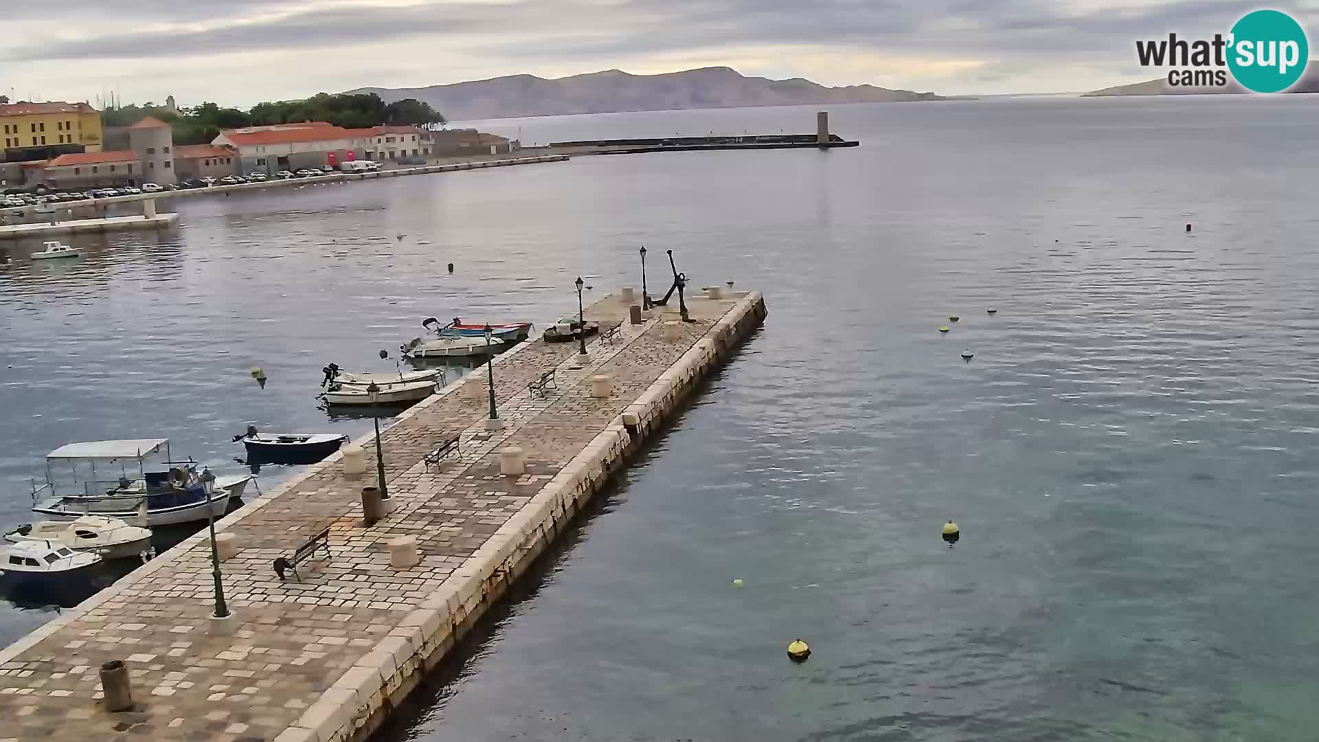 Webcam Senj – Panoramablick auf die Riva Senj