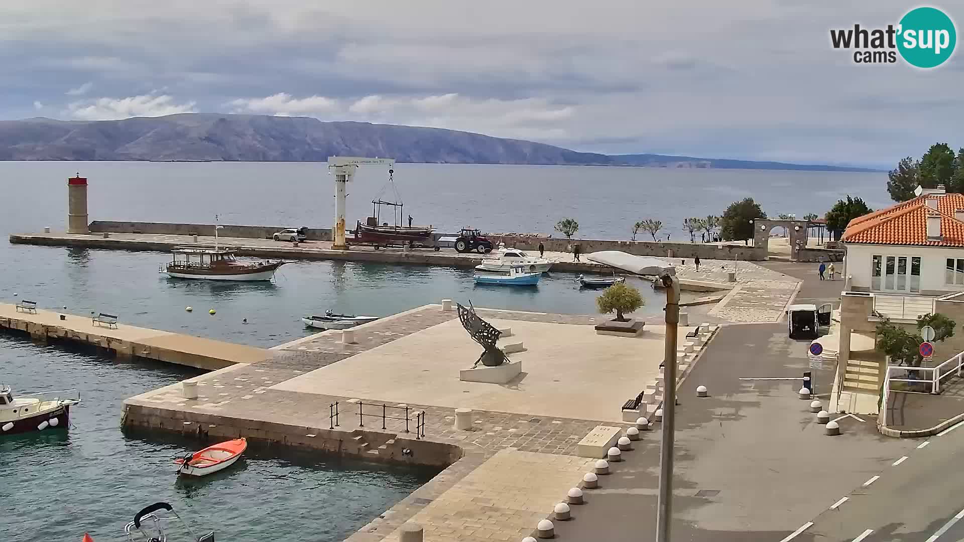 Webcam Senj – Panoramablick auf die Riva Senj