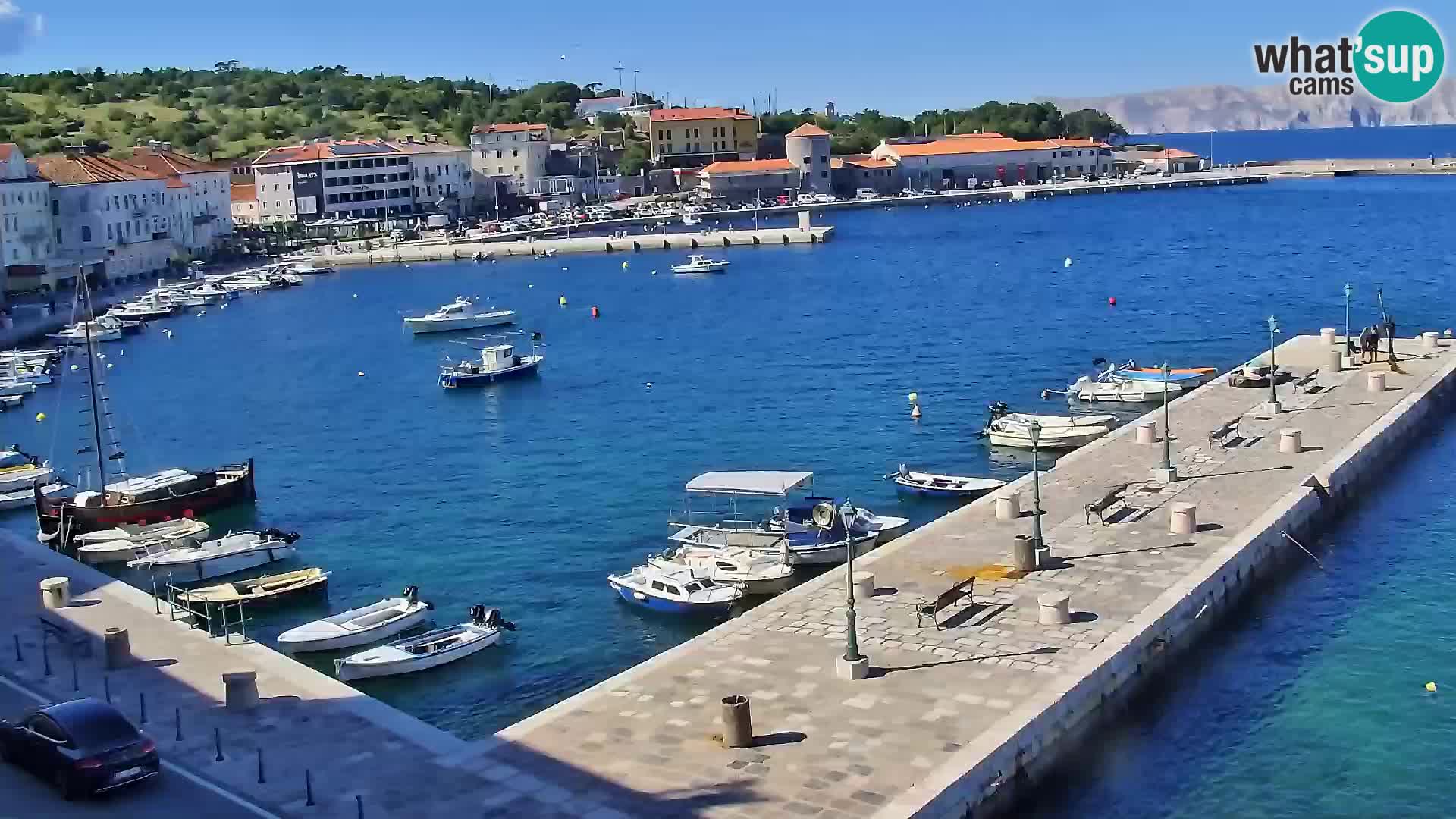 Livecam Senj – Vue panoramique de Senj riva