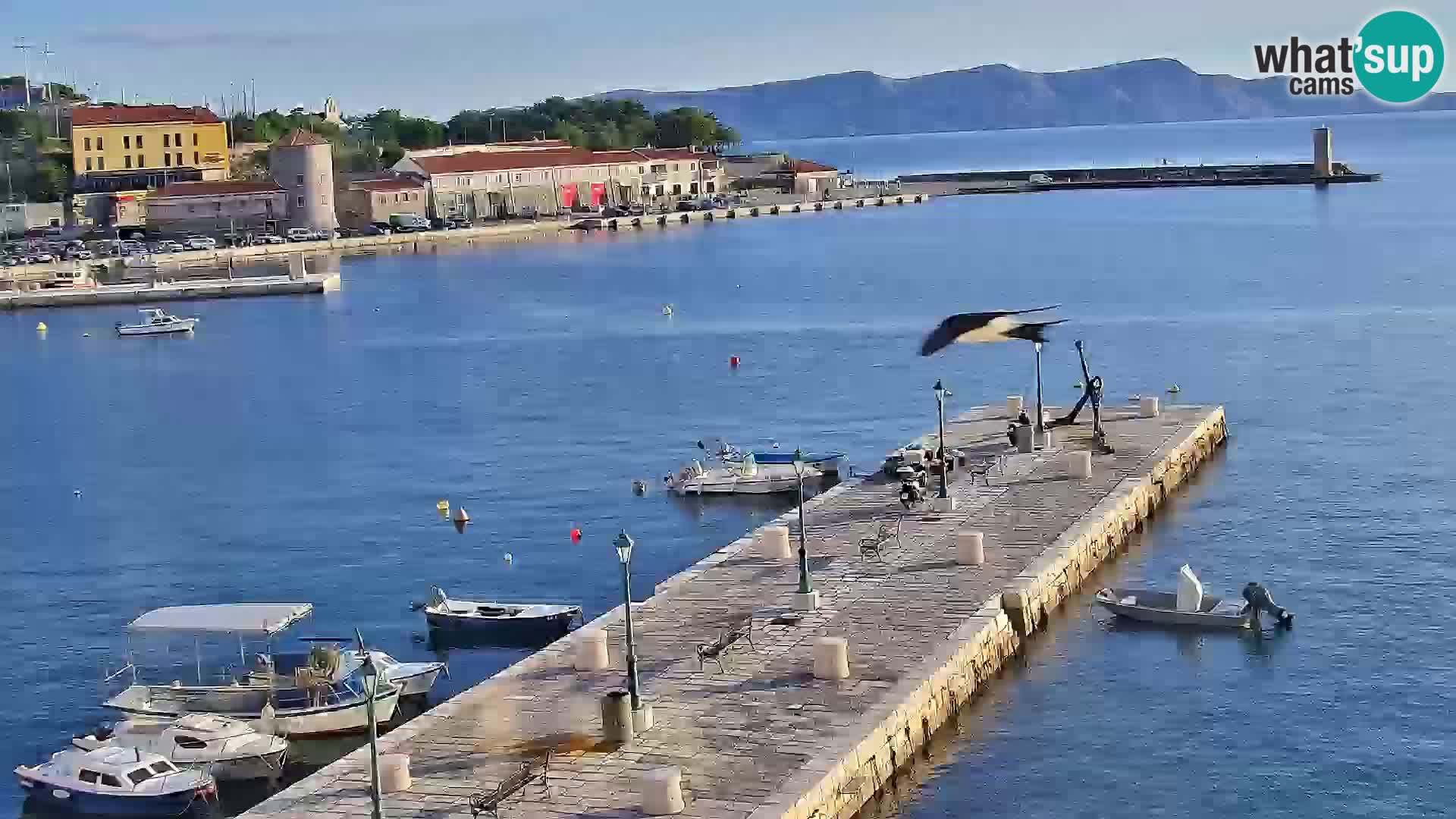Webcam Senj – Panoramablick auf die Riva Senj