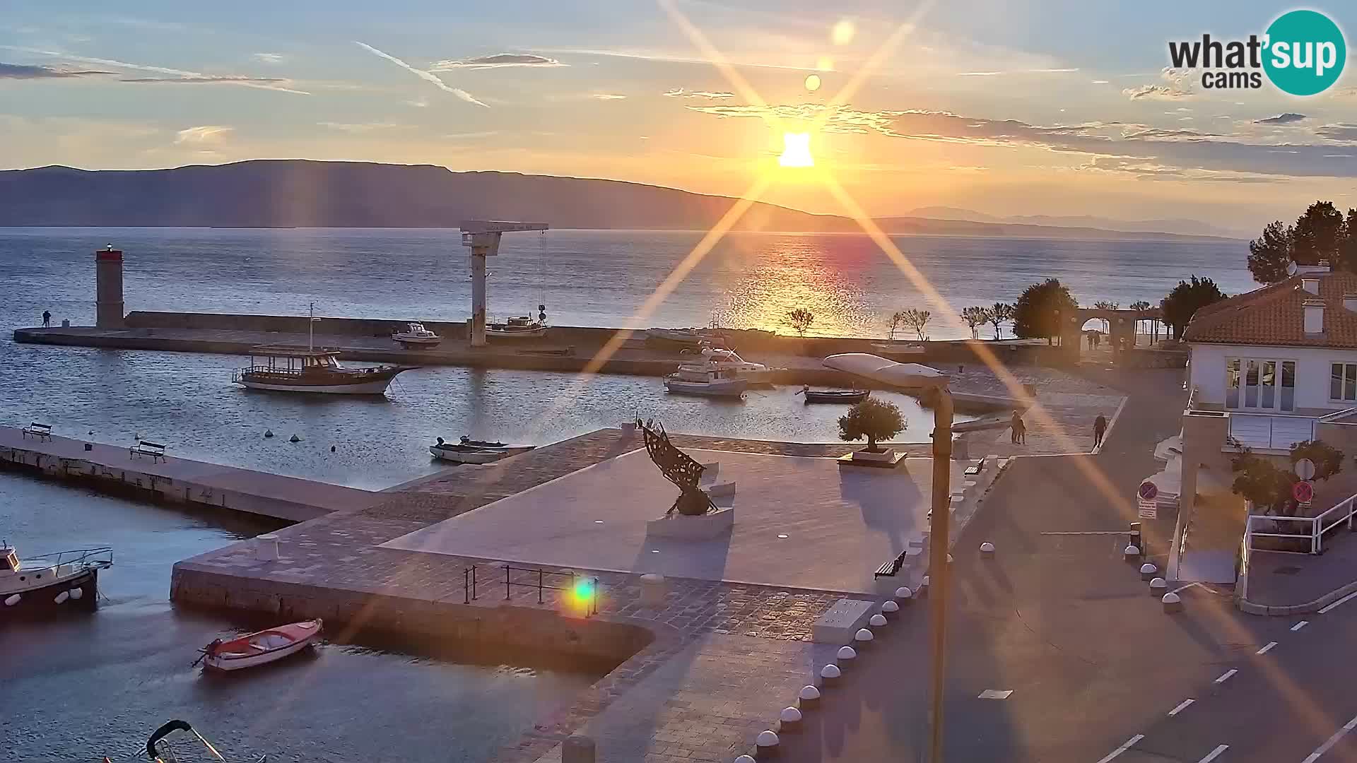 Webcam Senj – Panoramablick auf die Riva Senj