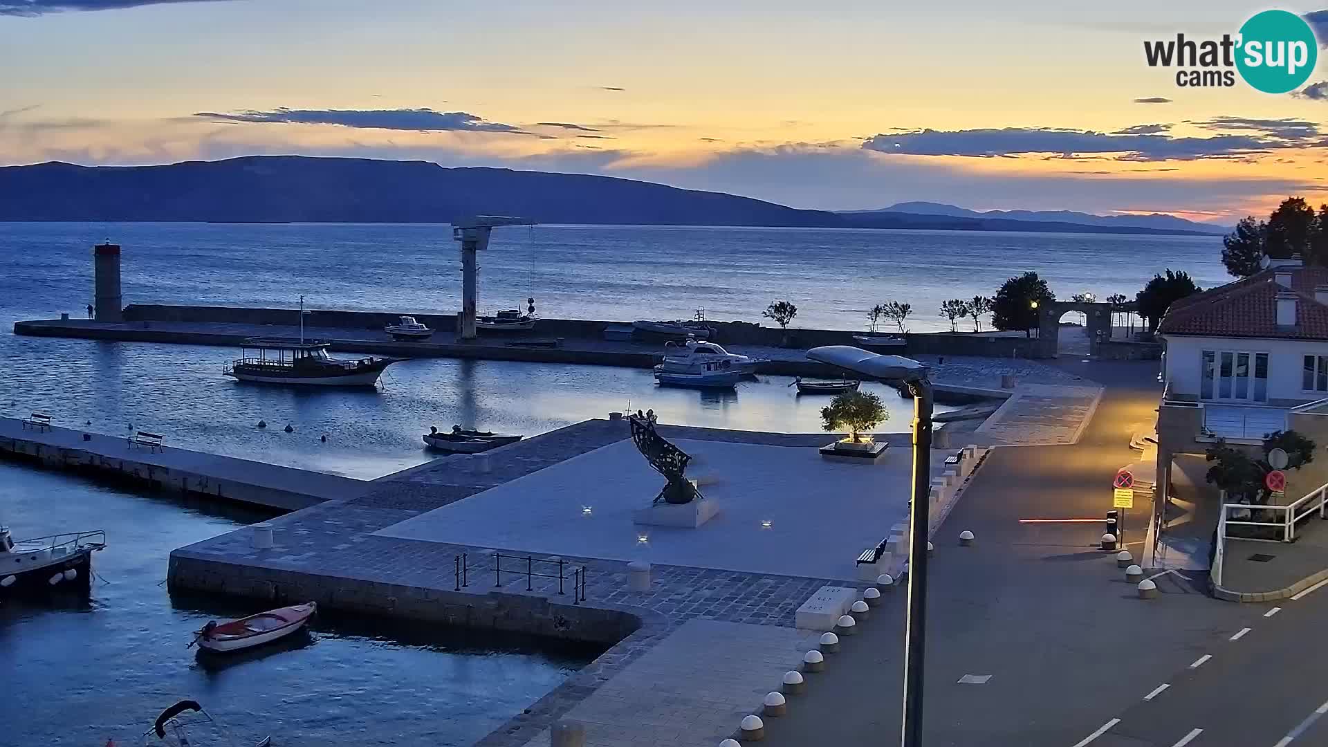 Webcam Senj – Panoramablick auf die Riva Senj