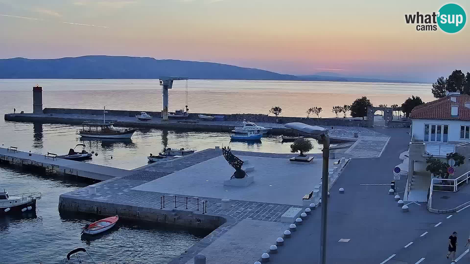 Livecam Senj – Vue panoramique de Senj riva