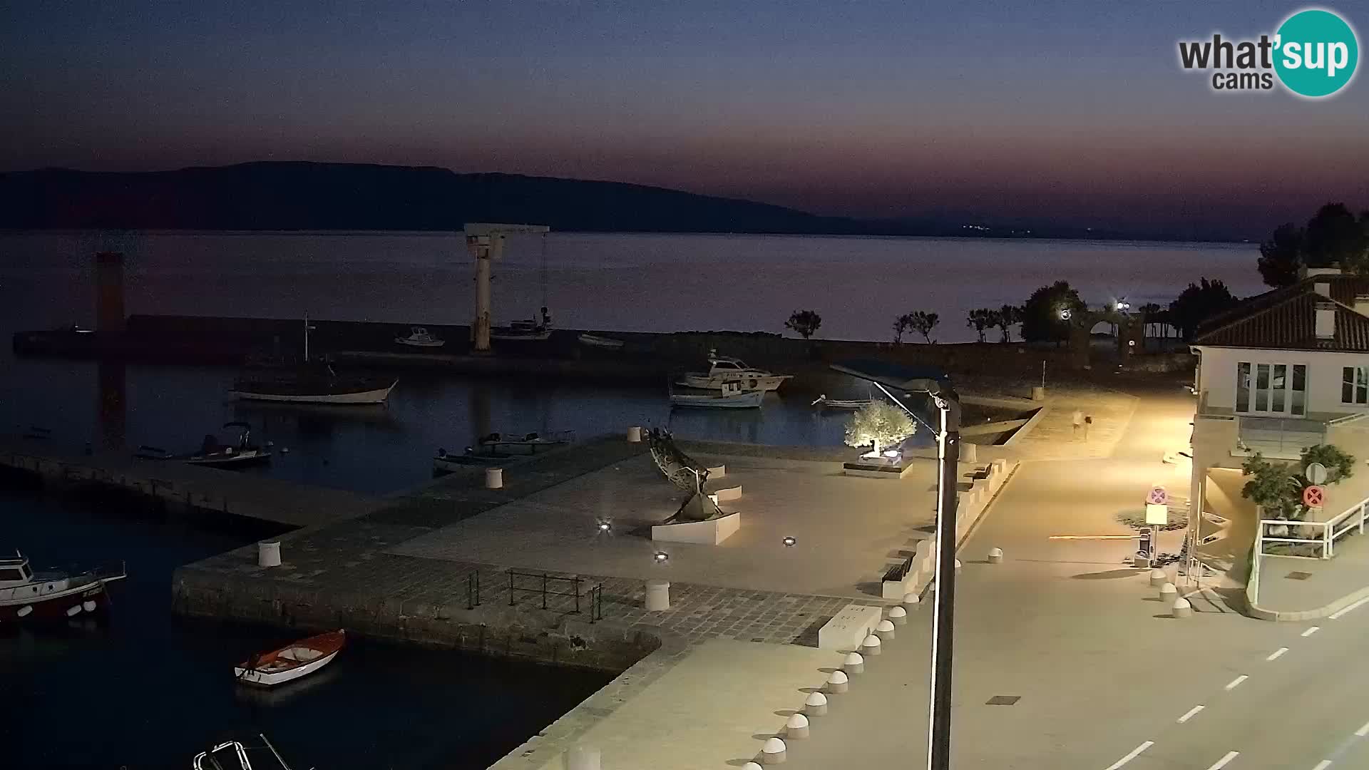 Webcam Senj – Panoramablick auf die Riva Senj