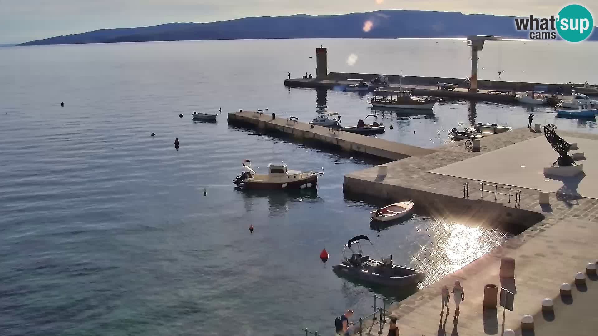 Webcam Senj – Panoramablick auf die Riva Senj