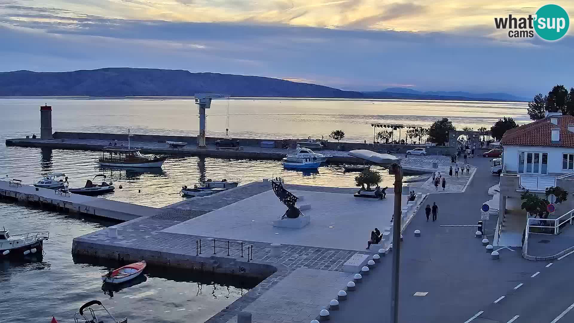 Livecam Senj – Vue panoramique de Senj riva
