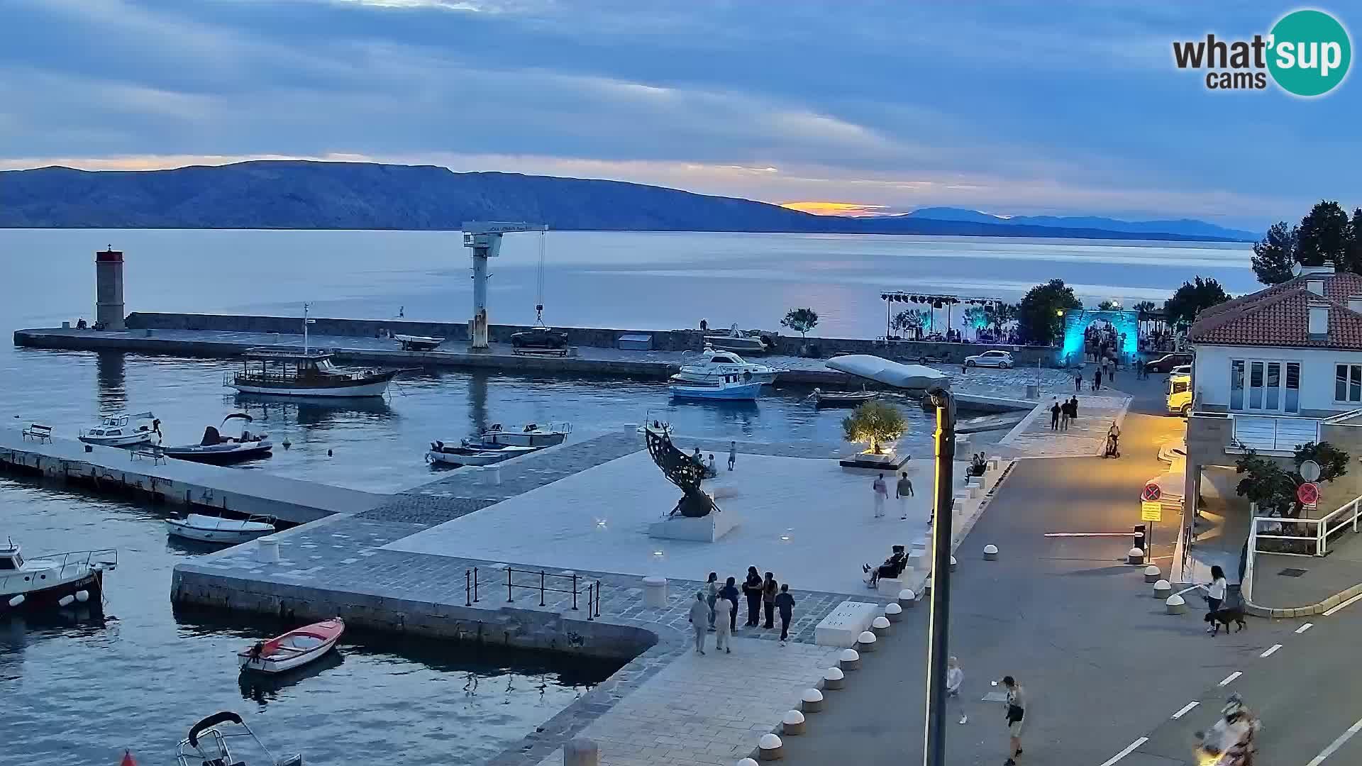 Livecam Senj – Vue panoramique de Senj riva
