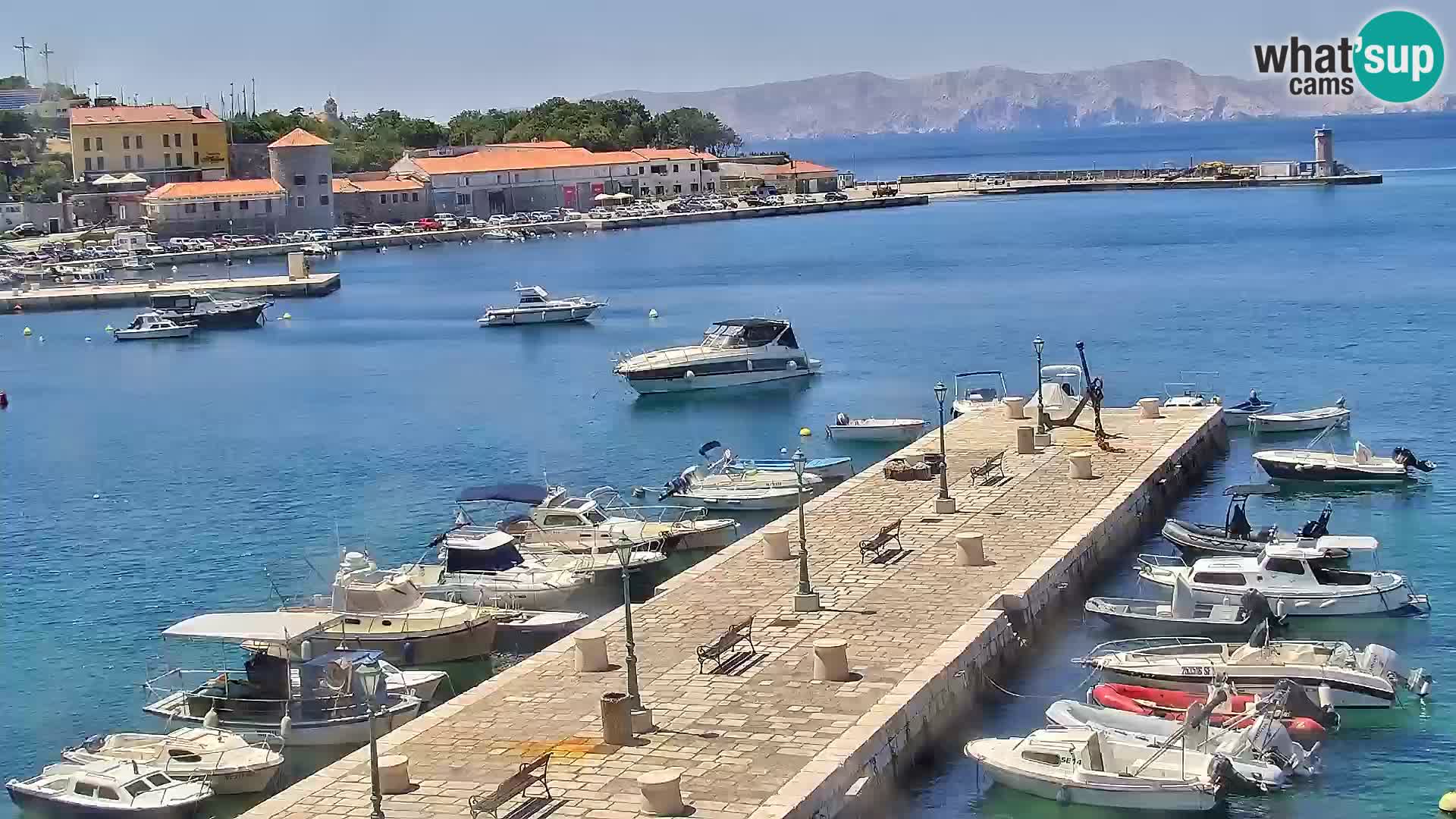 Webcam Senj – Panoramablick auf die Riva Senj